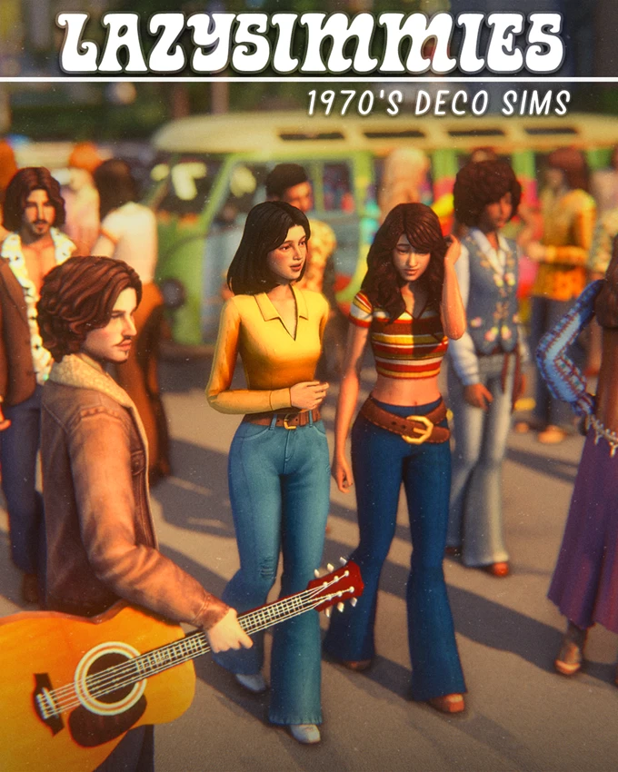 1970's Deco Sims by lazysimmies – Sims 4 CC 1970s decor sims