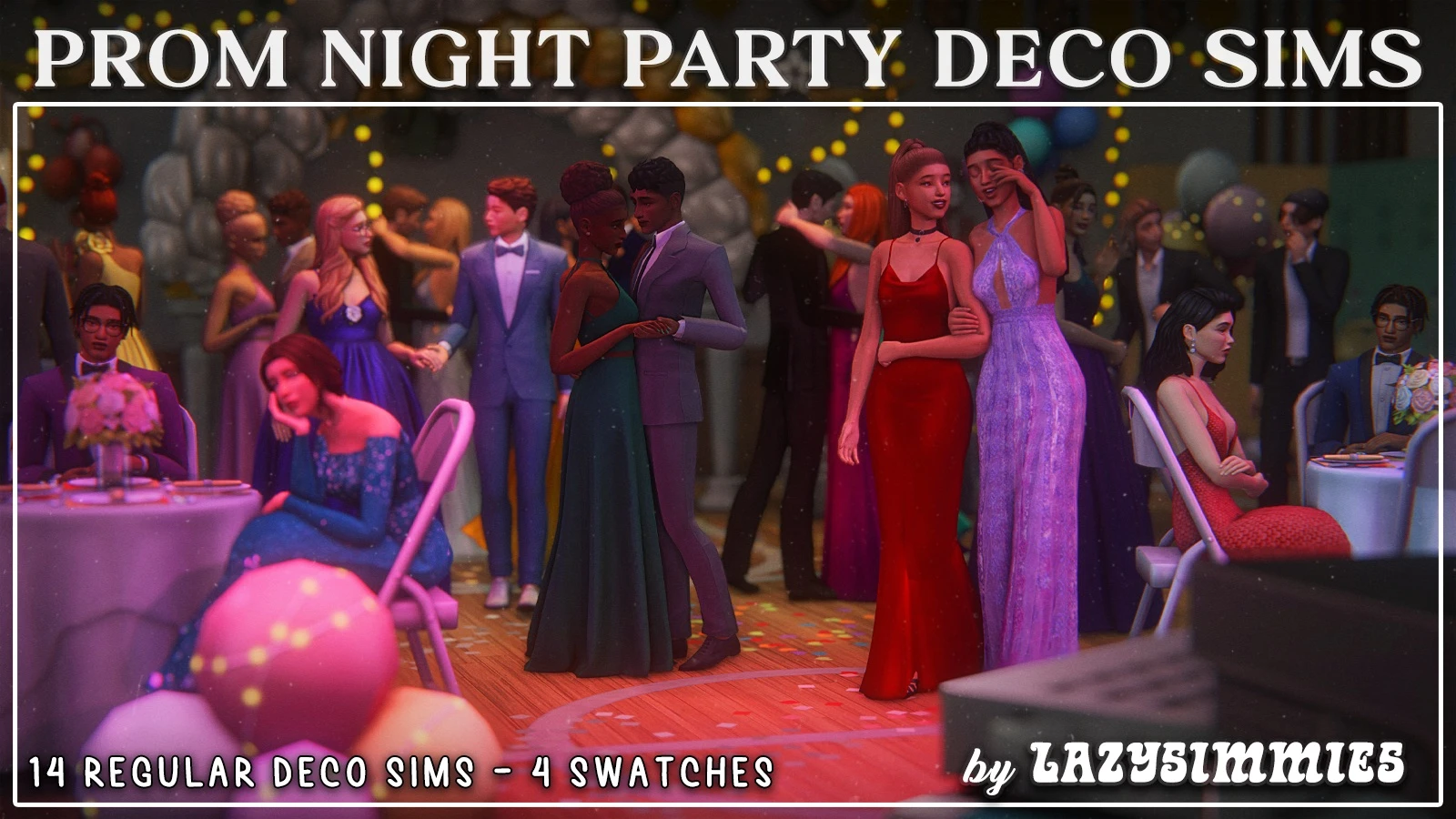 Prom Night Party Deco Sims by lazysimmies – Sims 4 CC prom party decor sims
