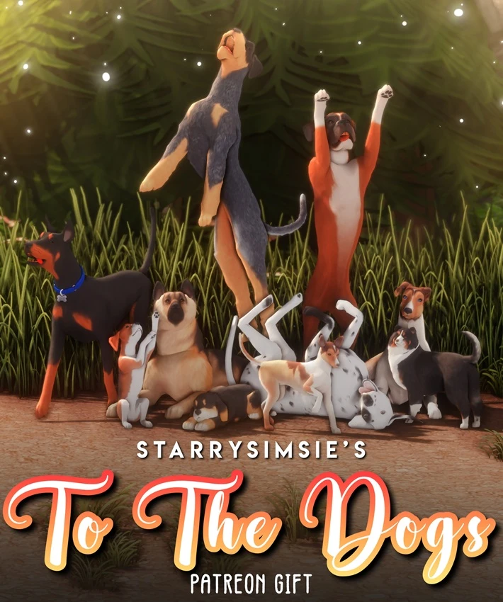 To The Dogs Deco Sims by StarrySimsie – Sims 4 CC dog-themed decor sims