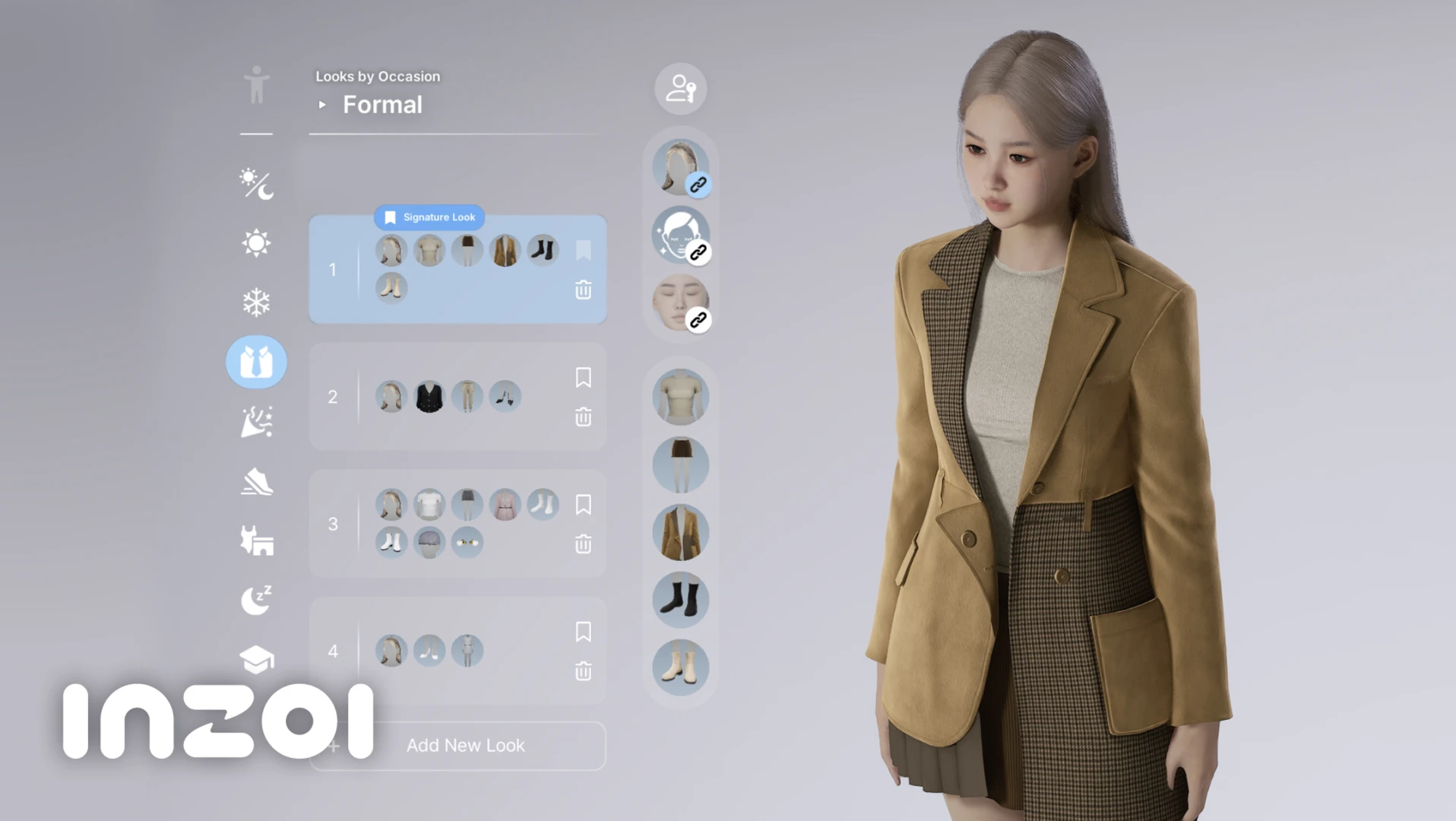 InZOI: кастомизация — ситуационные образы с отдельной одеждой, причёской, макияжем и цветом кожи (скриншот)