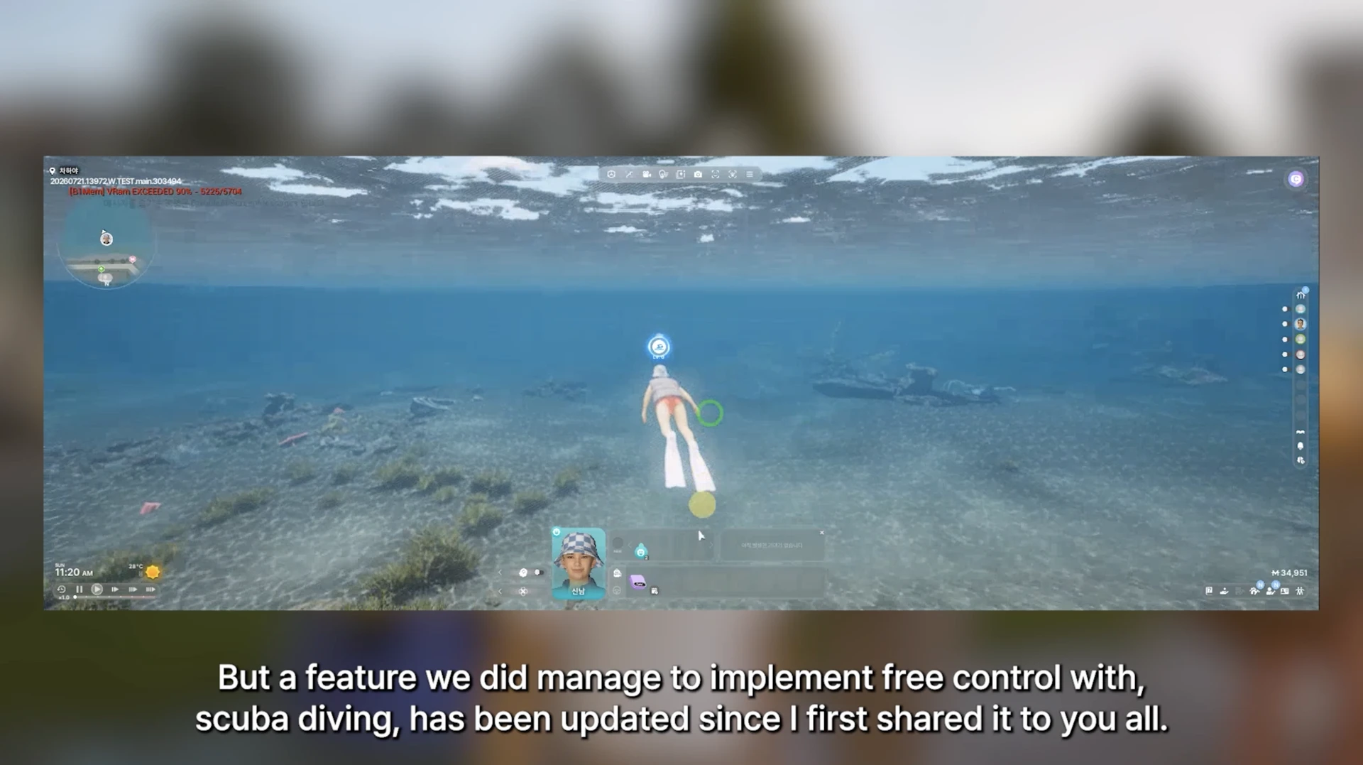 Scuba diving activity: underwater exploration in InZOI