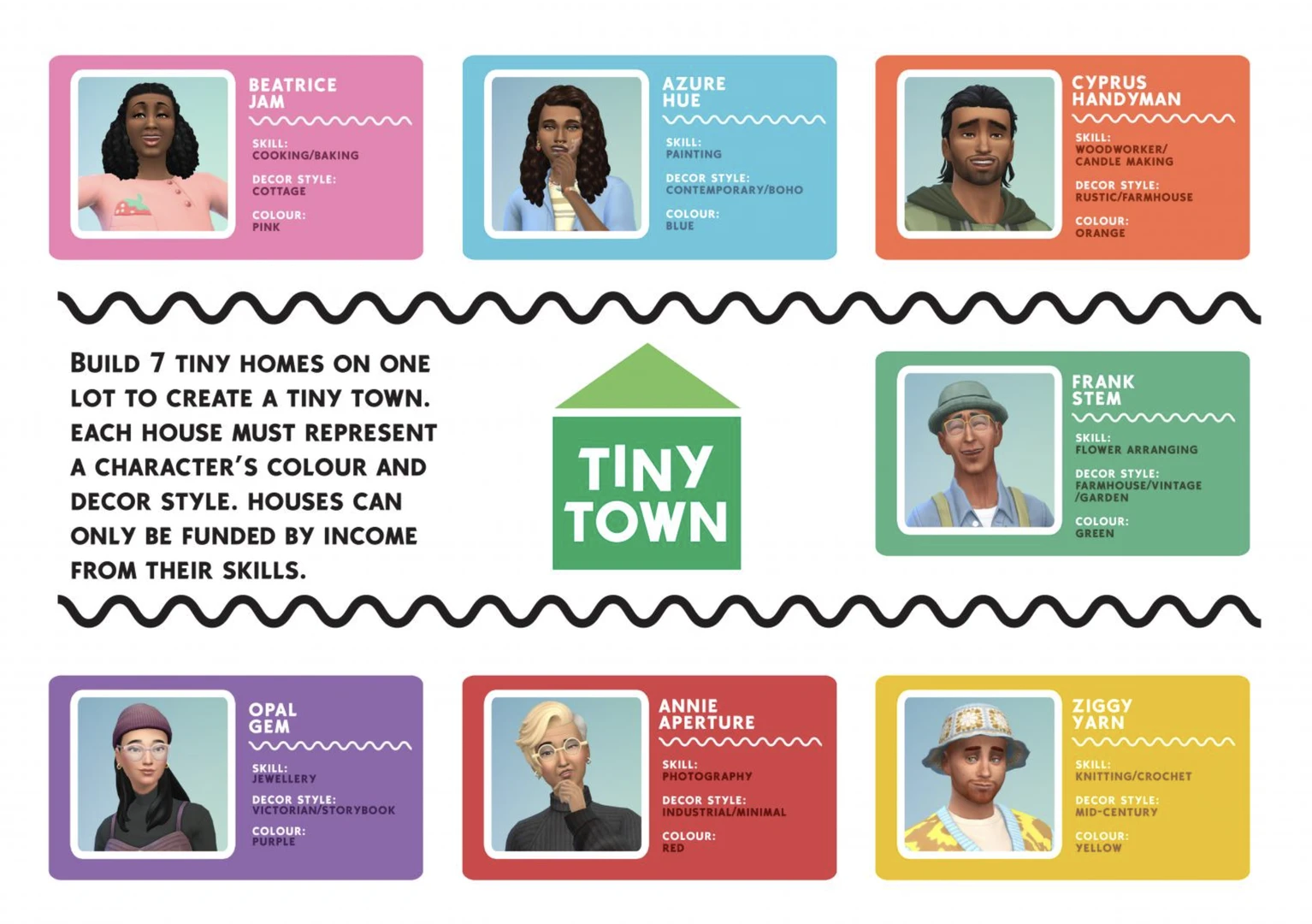 The Sims 4 Tiny Town Challenge by Deligracy Sim Card