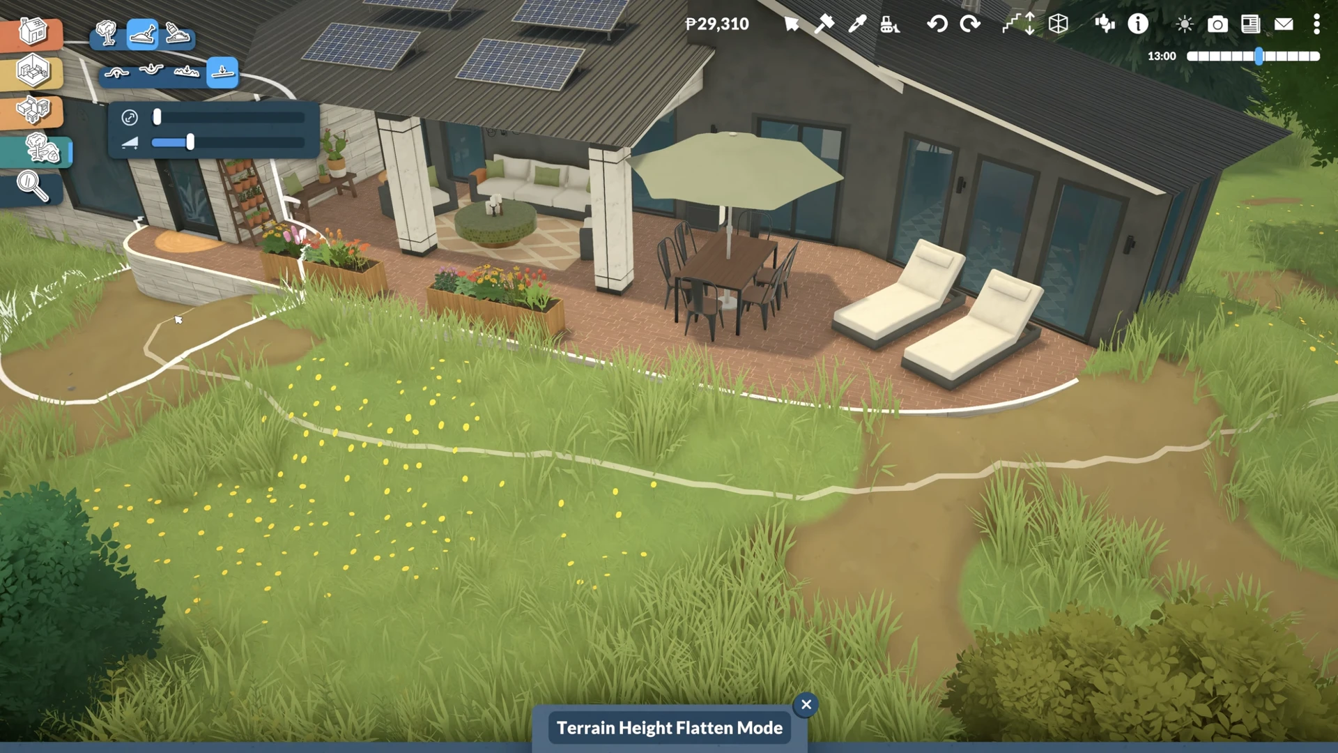 Using terrain tools and painting 3D grass in Paralives