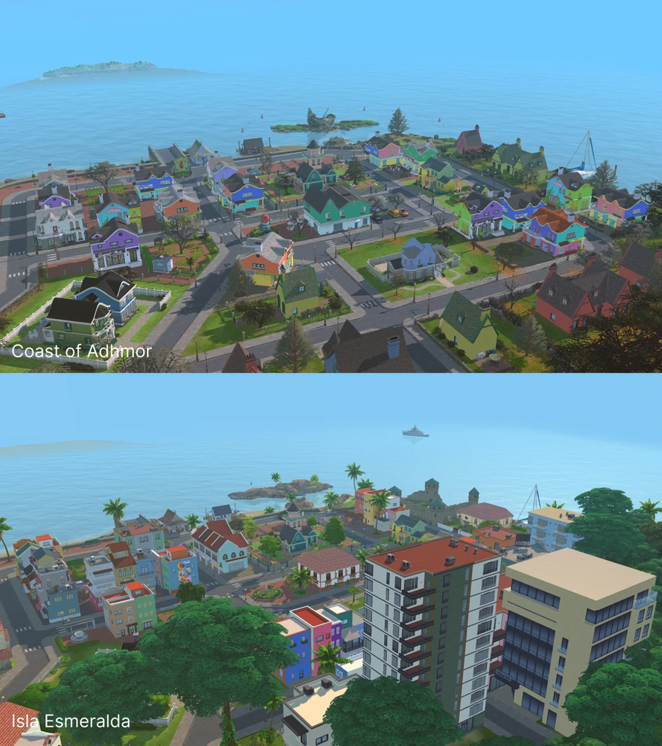 Overhead view of Isla Esmeralda district from another angle