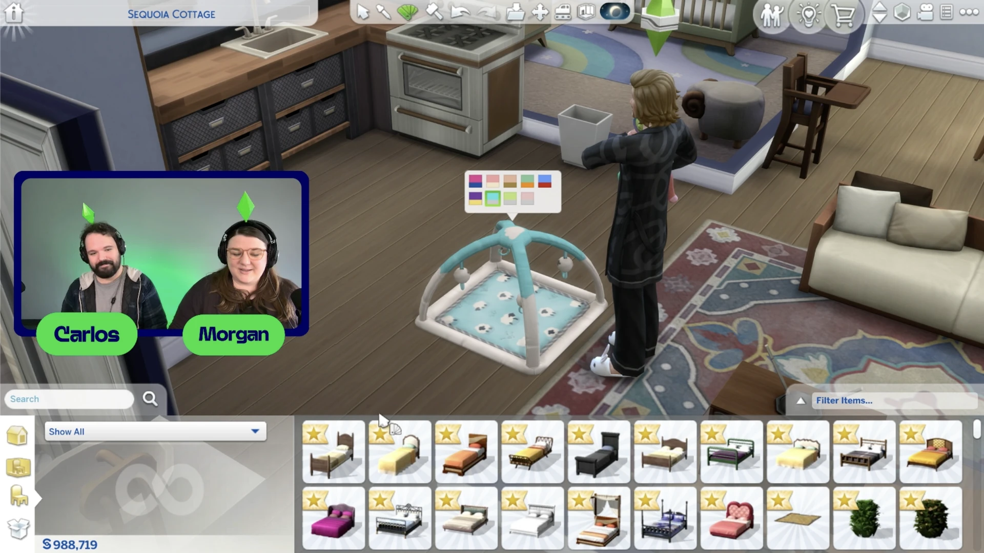 Варианты расцветок игрового коврика для младенцев в The Sims 4: заплатки, геометрический узор и овечки