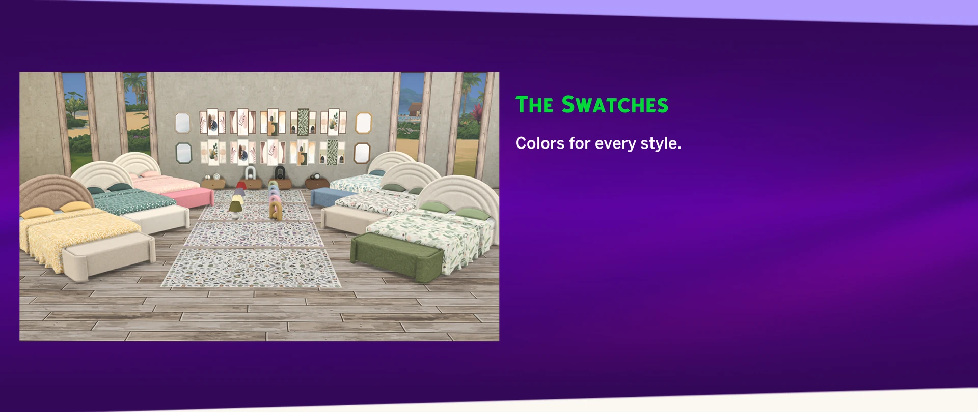 Cleo set preview: clutter and wall art for bedrooms in Sims 4