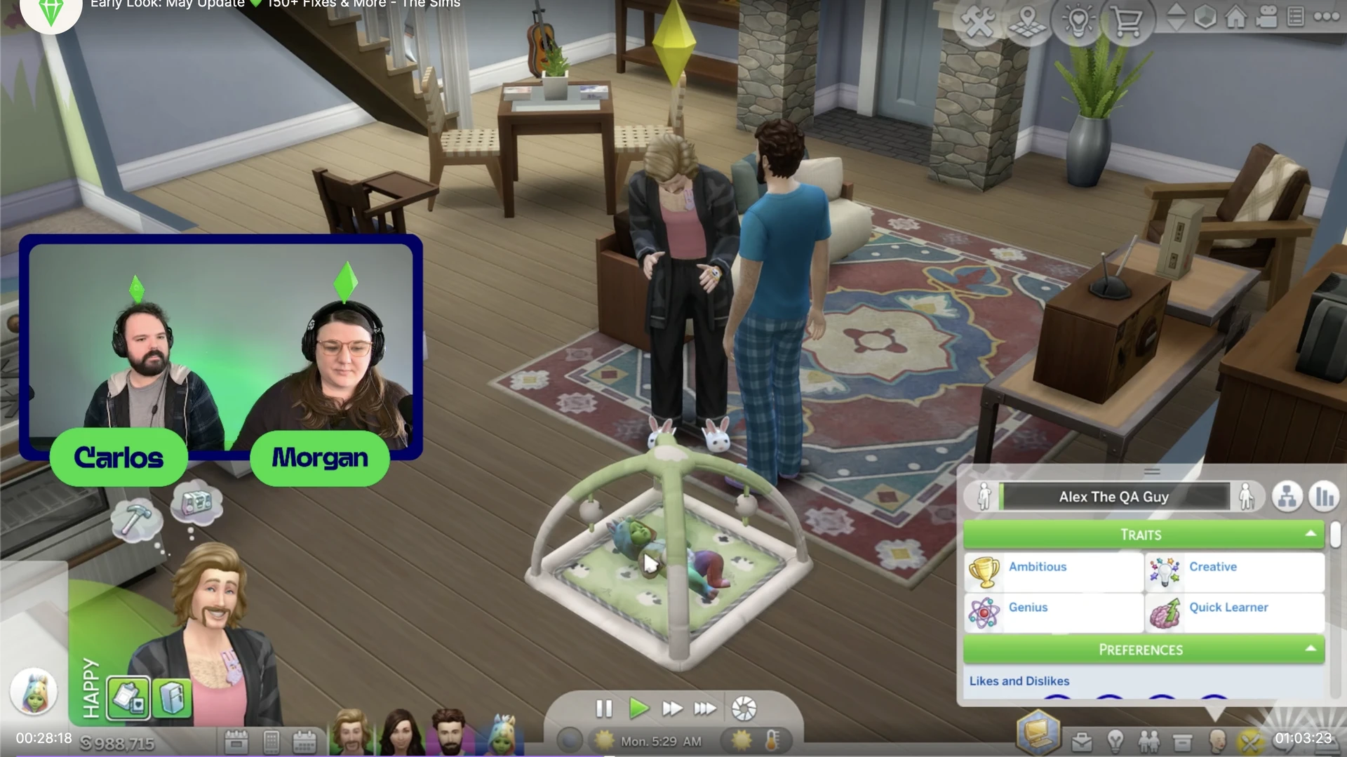Фикс «подними‑положи» в The Sims 4: взрослые больше не зацикливаются на переносе младенца и не зависают