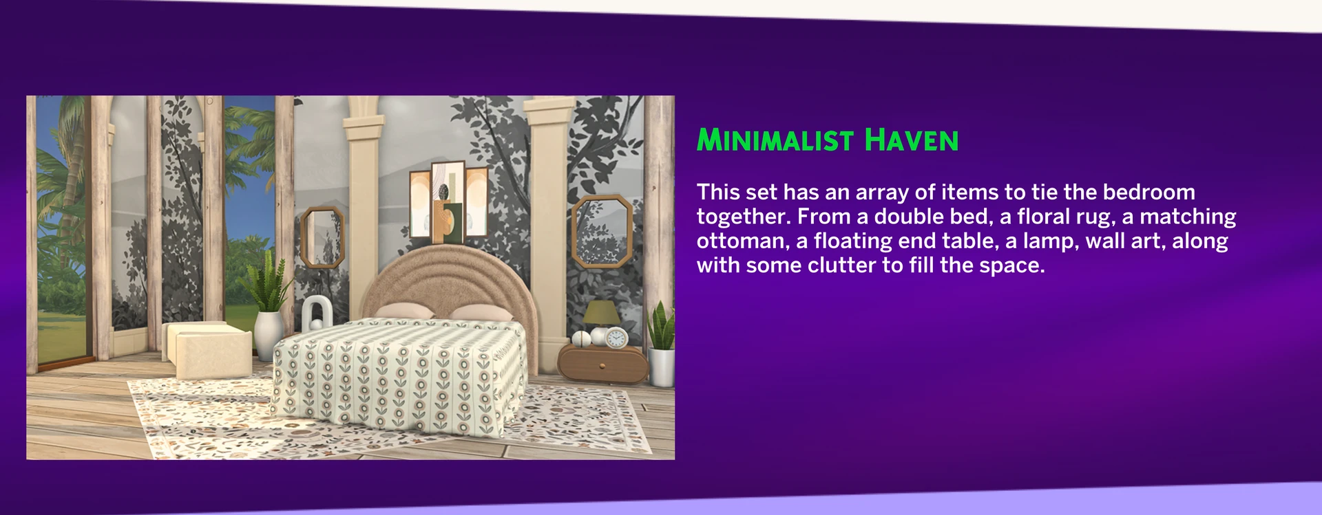 Ottoman, floating end table, and lamp from Mechtasims Cleo set
