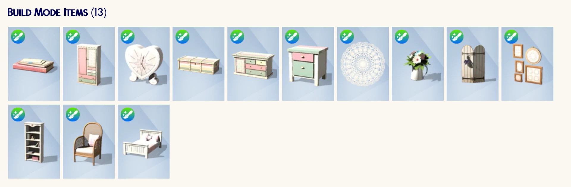 Screenshot of Sophie set furniture in detailed alpha style, discussed by The Sims 4 community