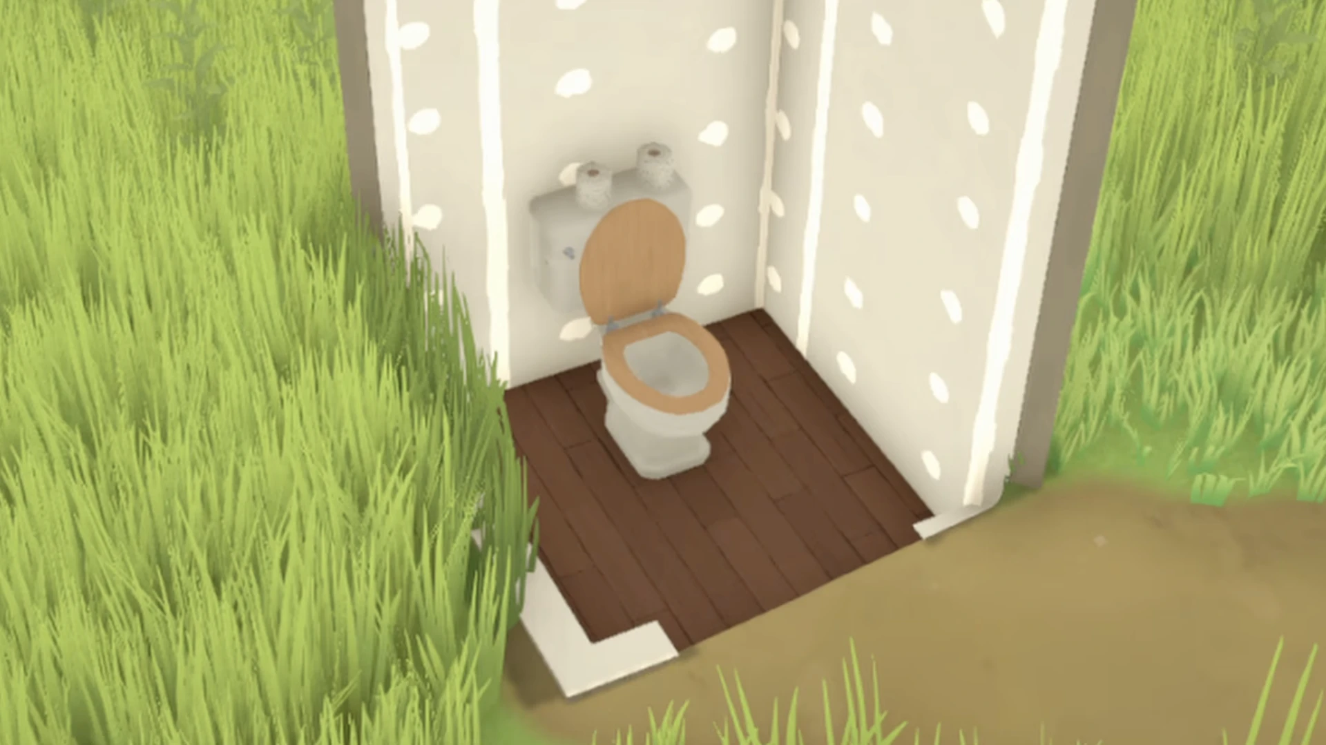 No grass clipping through house walls in Paralives