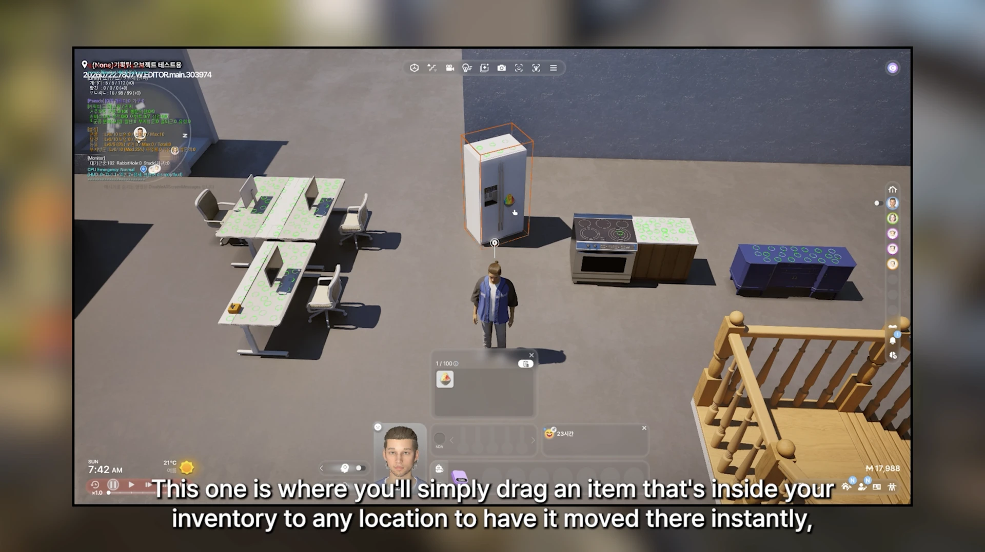 Improved item dragging: move objects from Zoi’s inventory anywhere in the world in InZOI