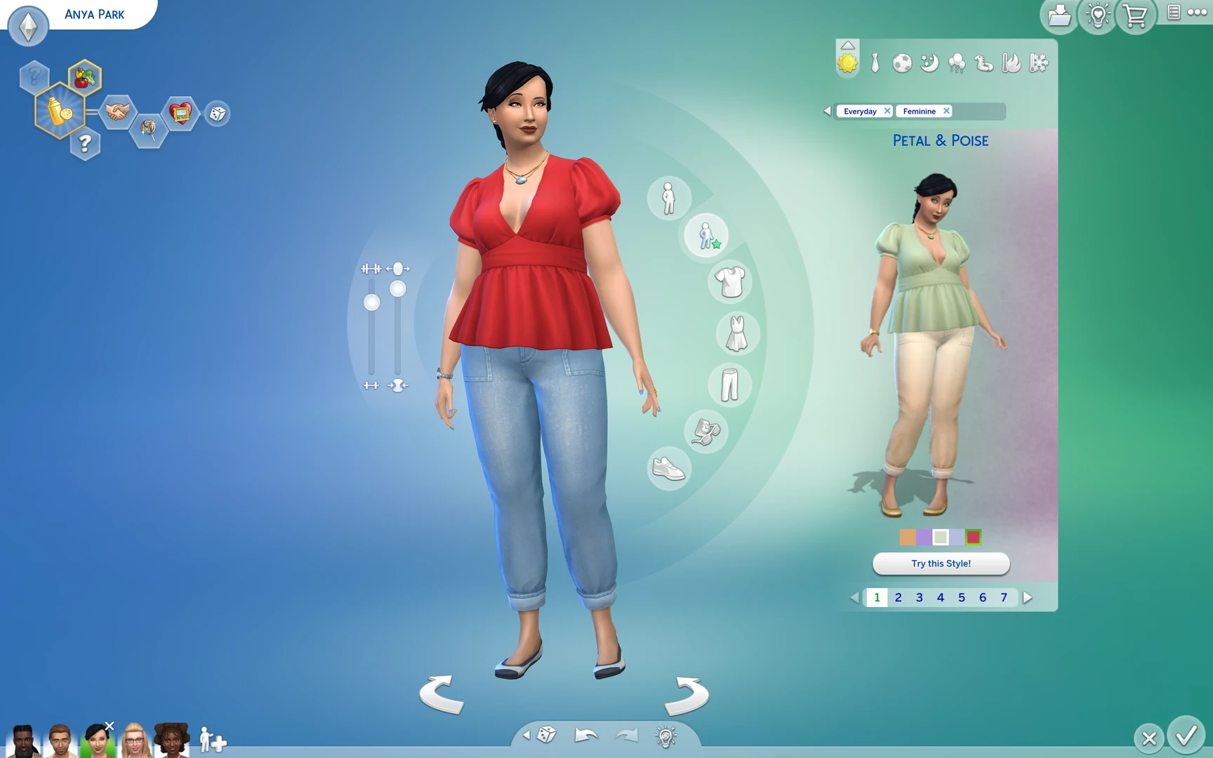 Female Styled Looks using new August 2026 CAS update outfits in The Sims 4