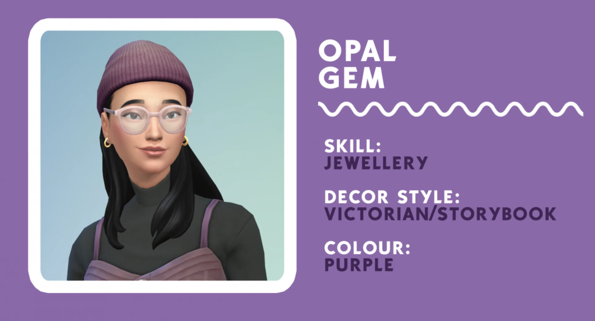 The Sims 4 Tiny Town Challenge by Deligracy Opal Gem Card