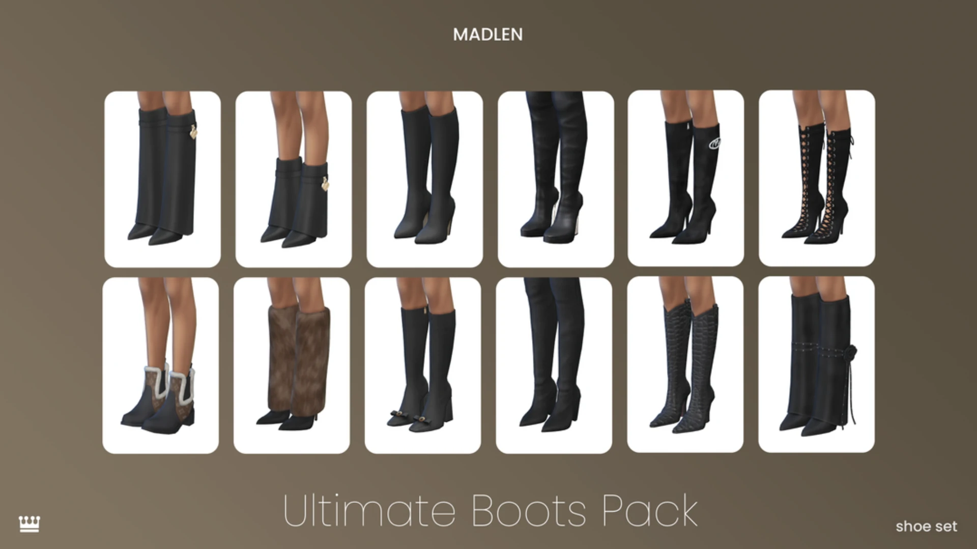 Ultimate Boots Pack – бесплатная альтернатива сапогам Madlen Stiletto Slice для The Sims 4