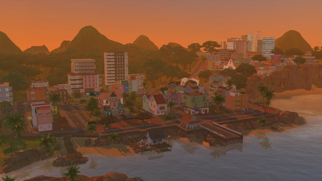 Isla Esmeralda lighting overhaul: bright blue sky and tropical daytime atmosphere