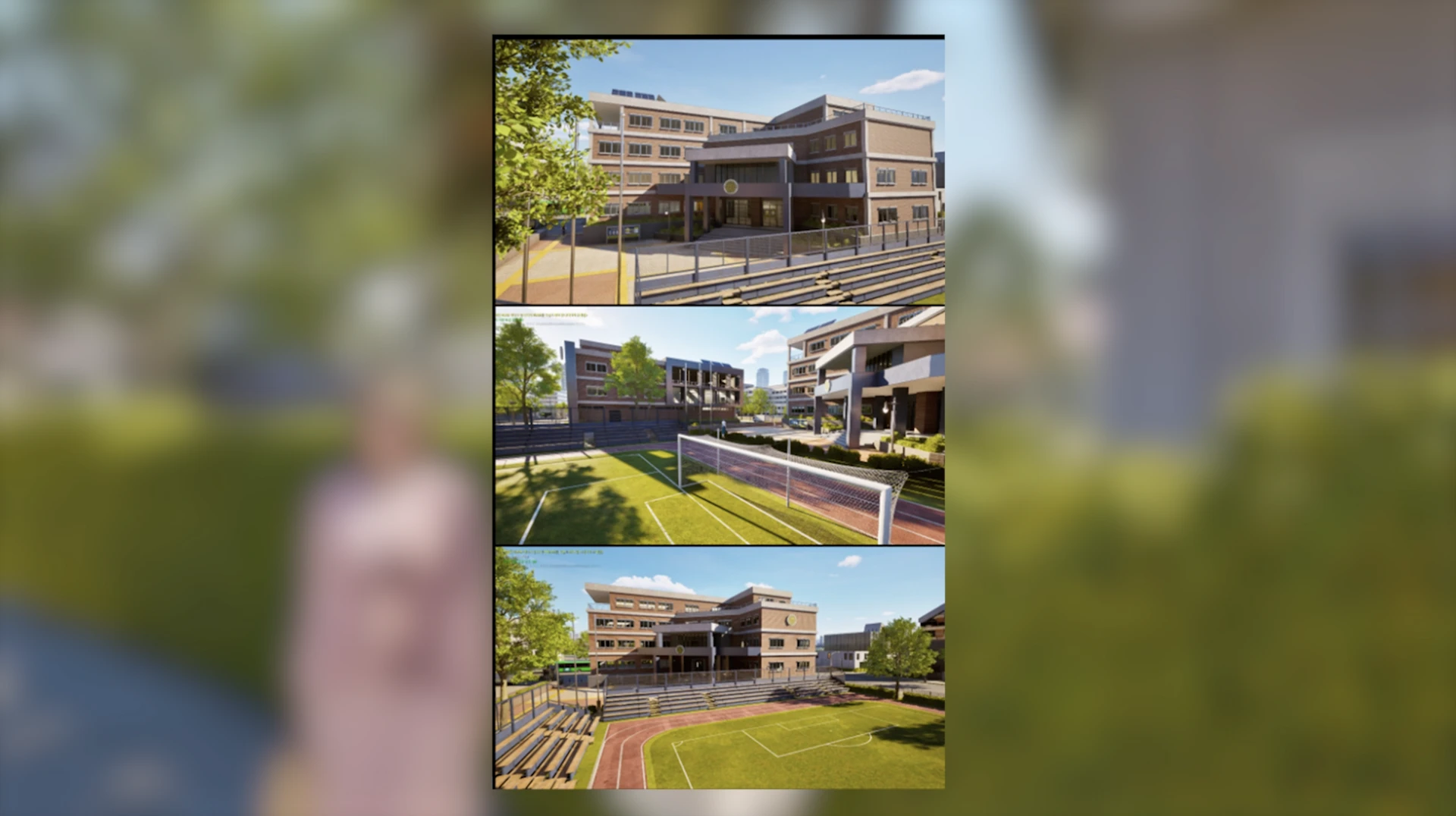 InZOI: уличная школьная спортплощадка — спортивная зона рядом со школой