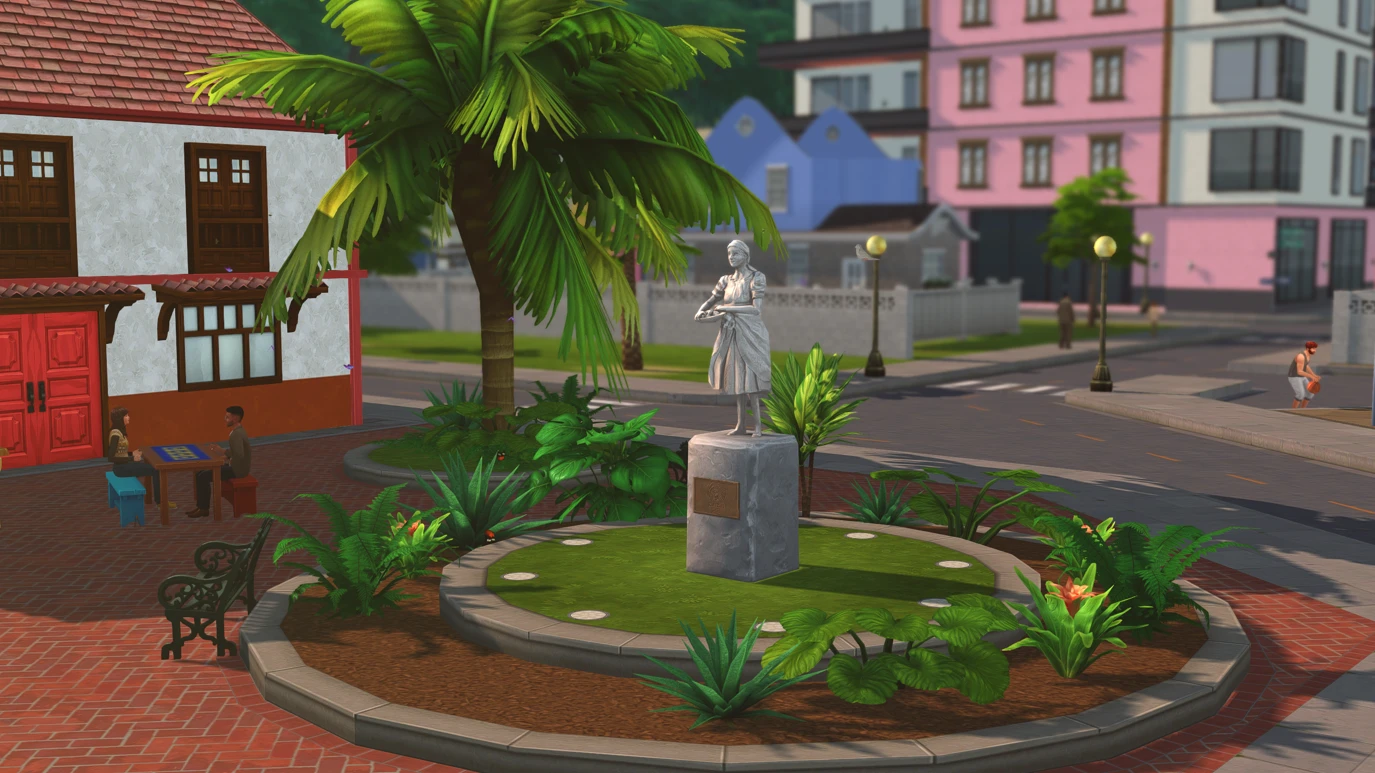 Final view of Isla Esmeralda: tropical resort town panorama in The Sims 4