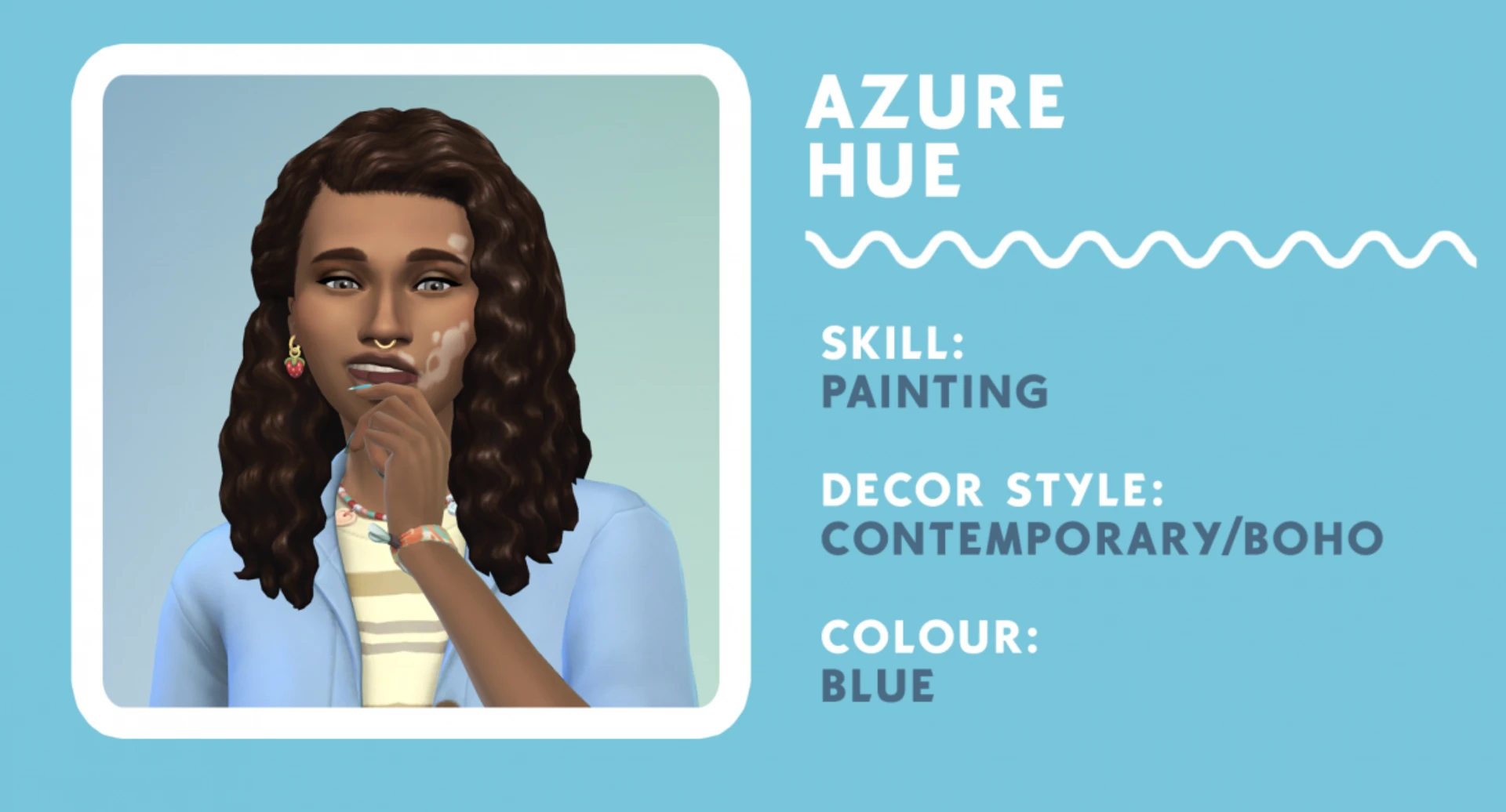 The Sims 4 Tiny Town Challenge by Deligracy Azure Hue Card