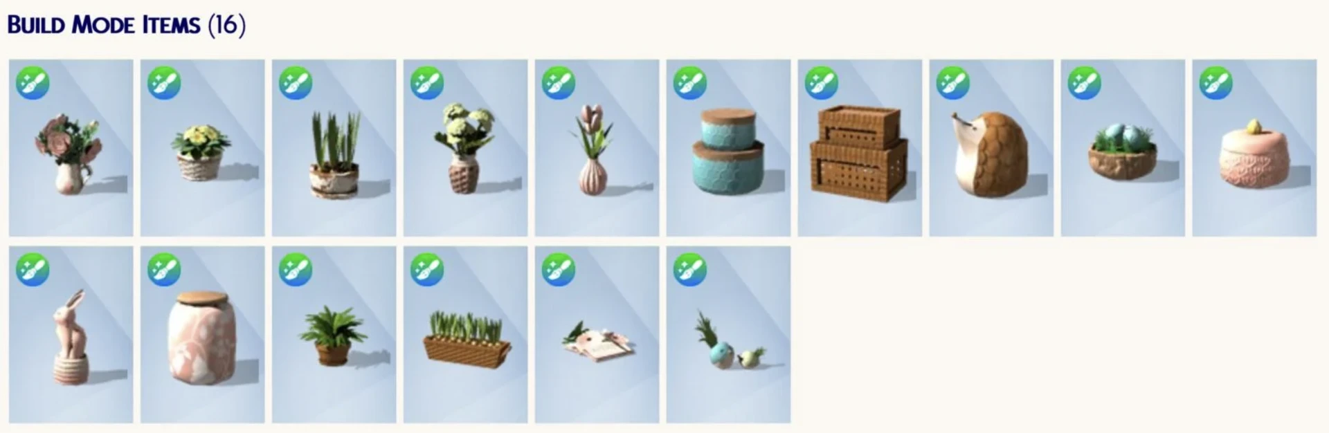 Items from BrazenLotus Spring Cottage Plants & Decor — vases, baskets, flowers, and small decor objects