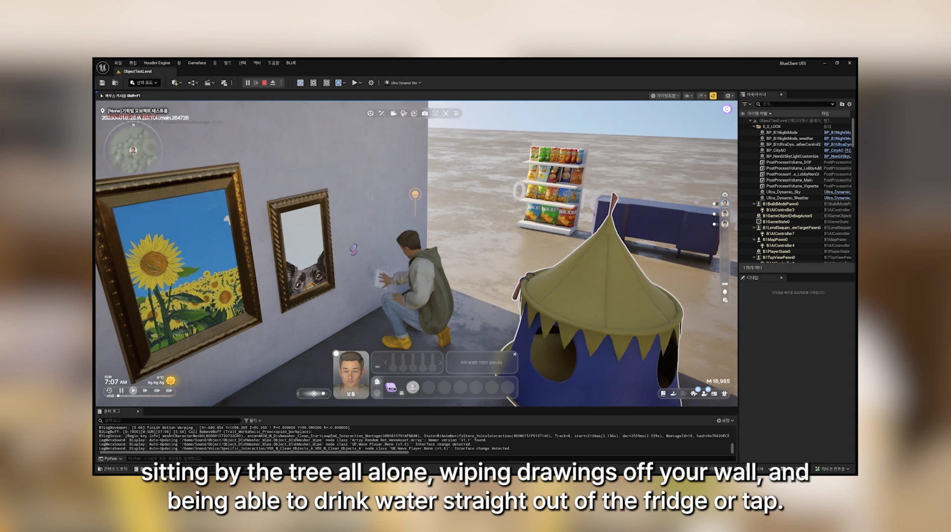 InZOI: новое взаимодействие — стирать рисунки и надписи со стен (скриншот)