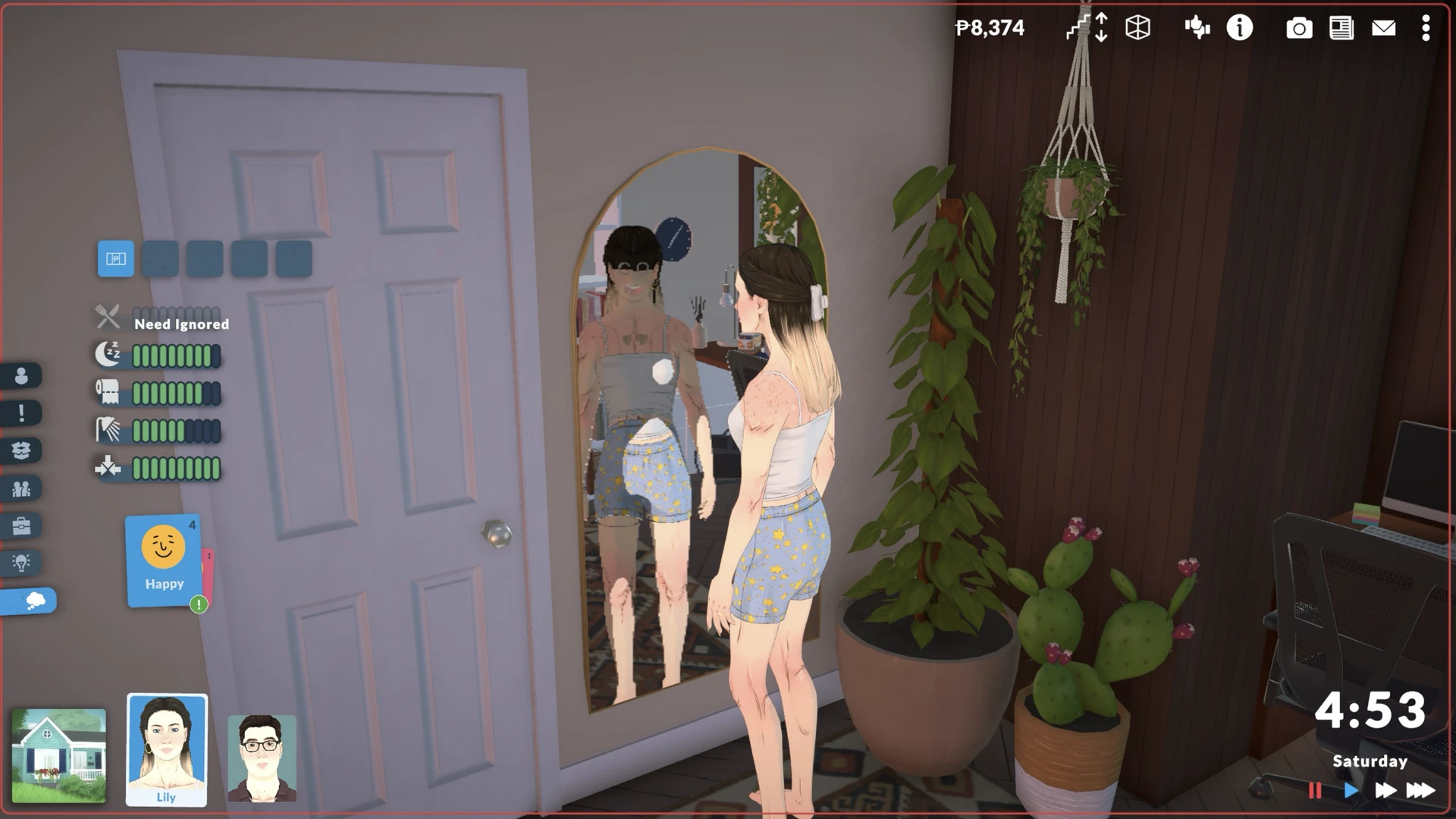 Absurd and funny glitches in Paralives: Charlie debug character, street birth, invisible mirrors and stuck animations
