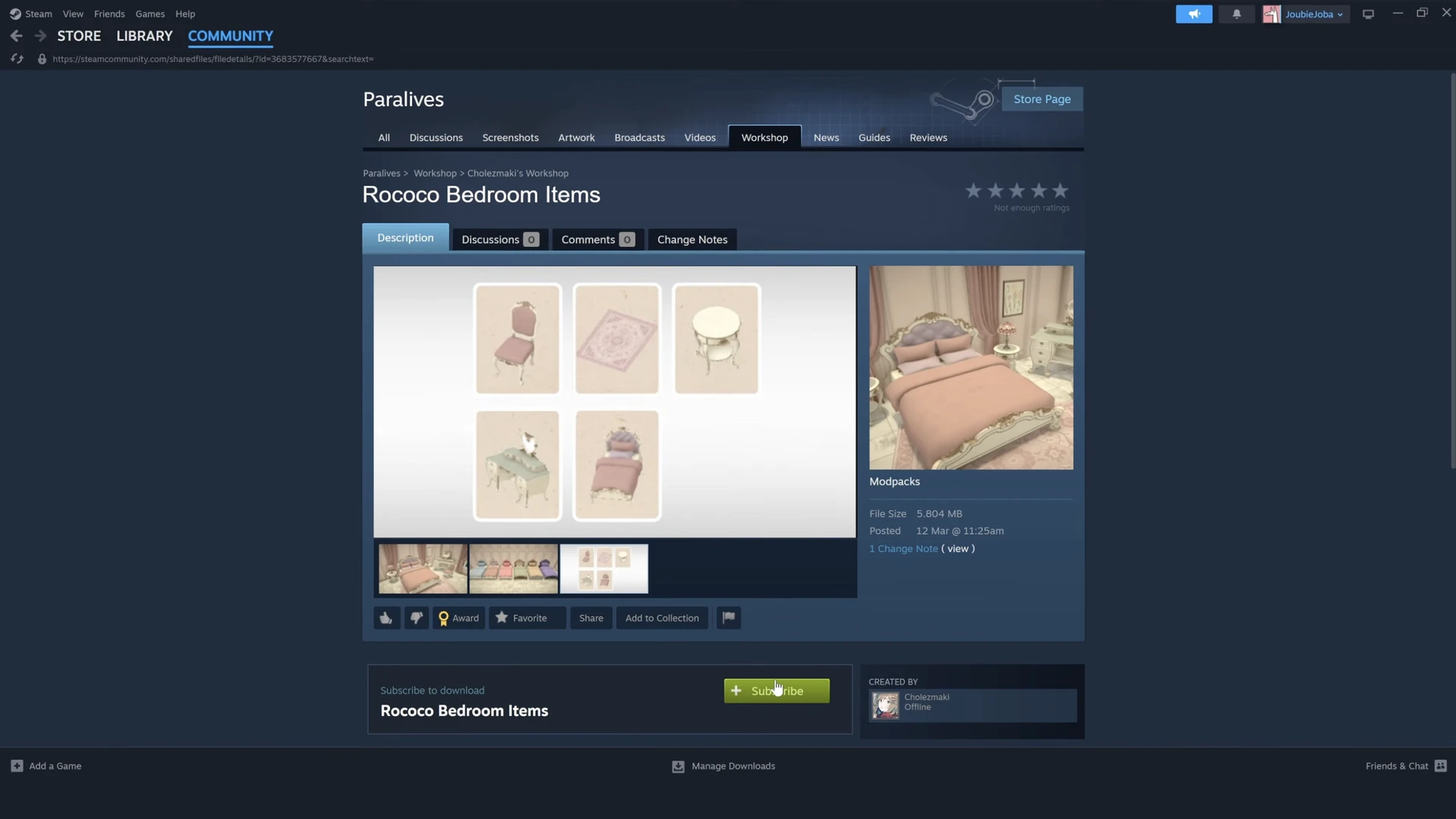 Modding and Steam Workshop support message in Paralives trailer