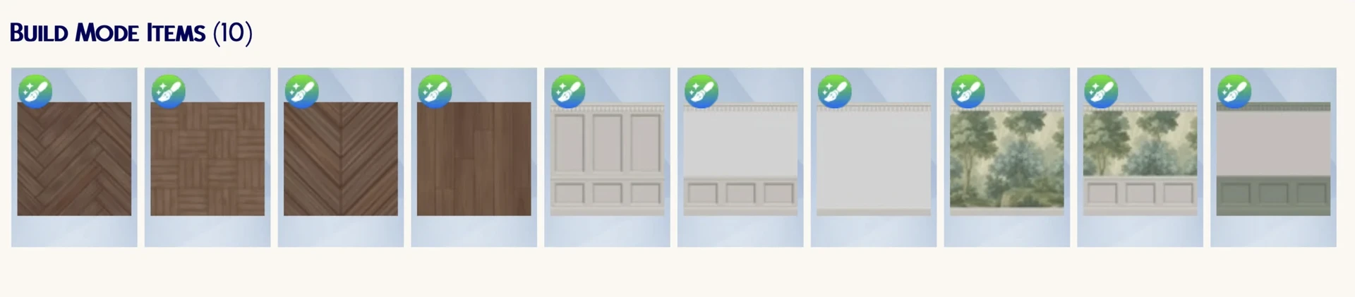 Bright classic room with wall panels and European-style parquet from the Haussmann set for The Sims 4