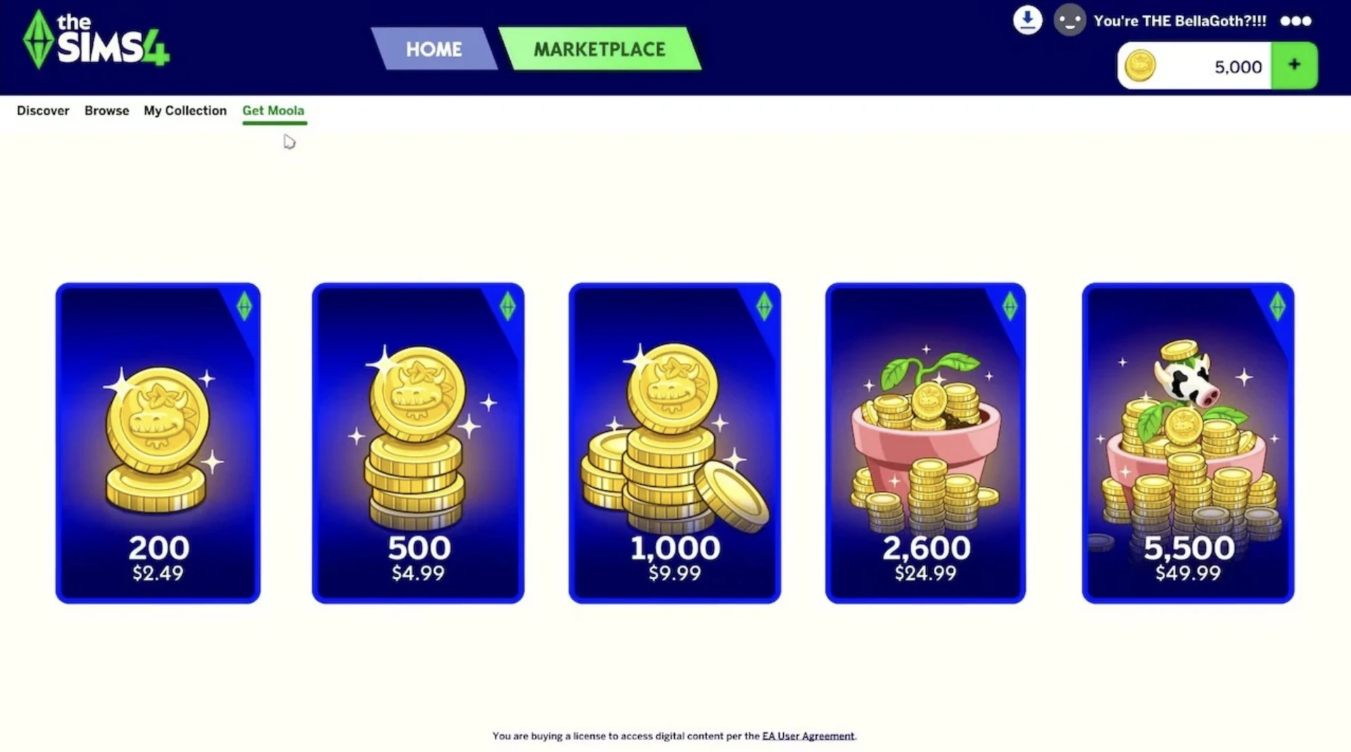 The Sims 4 Marketplace на консолях: покупка Kits в игре и пакеты валюты Moola (иллюстрация)