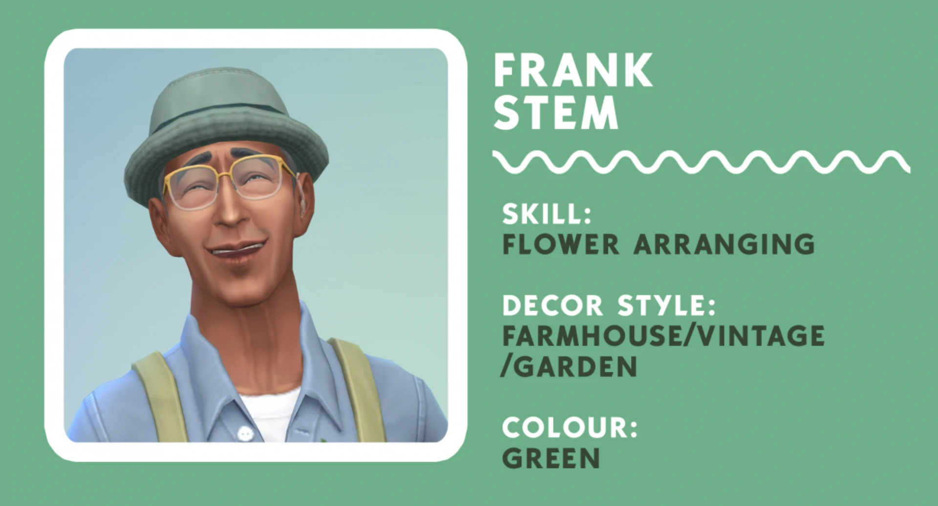 The Sims 4 Tiny Town Challenge by Deligracy Frank Stem Card