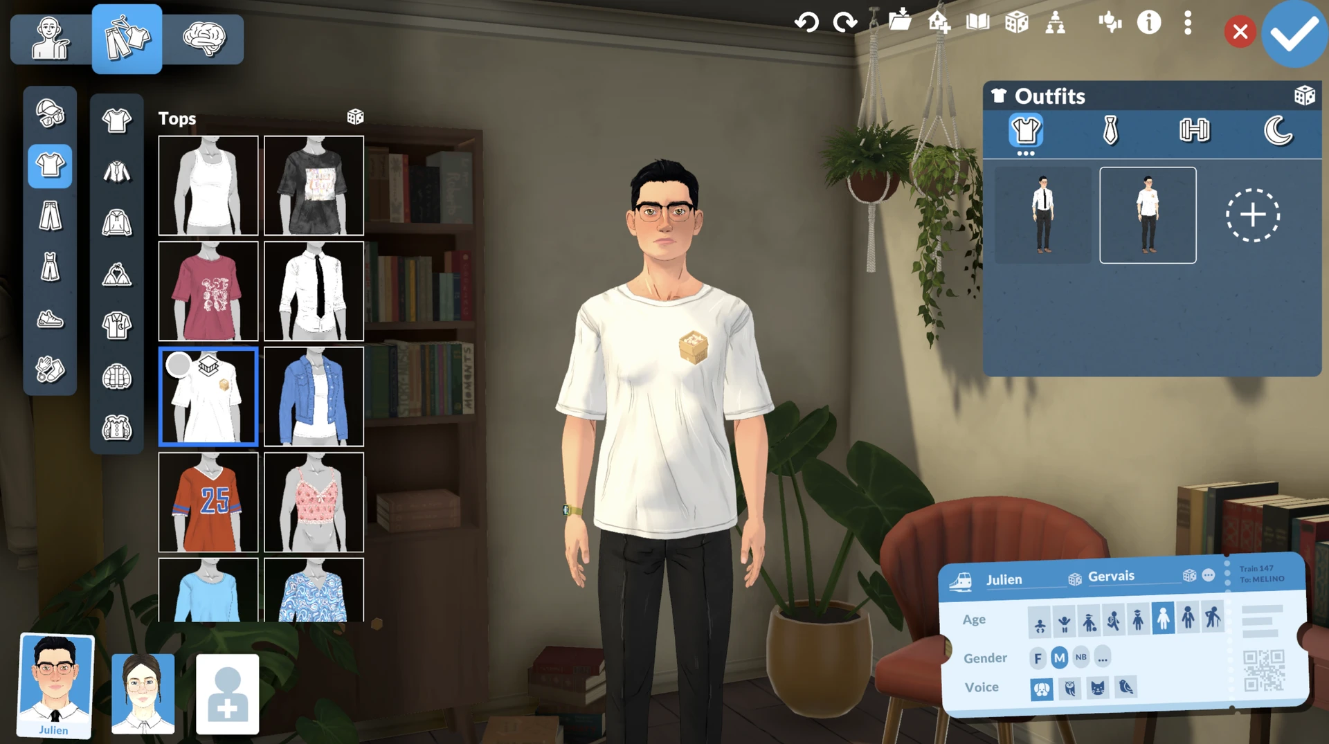Уникальная футболка с логотипом Unpacking для персонажей в игре Paralives
