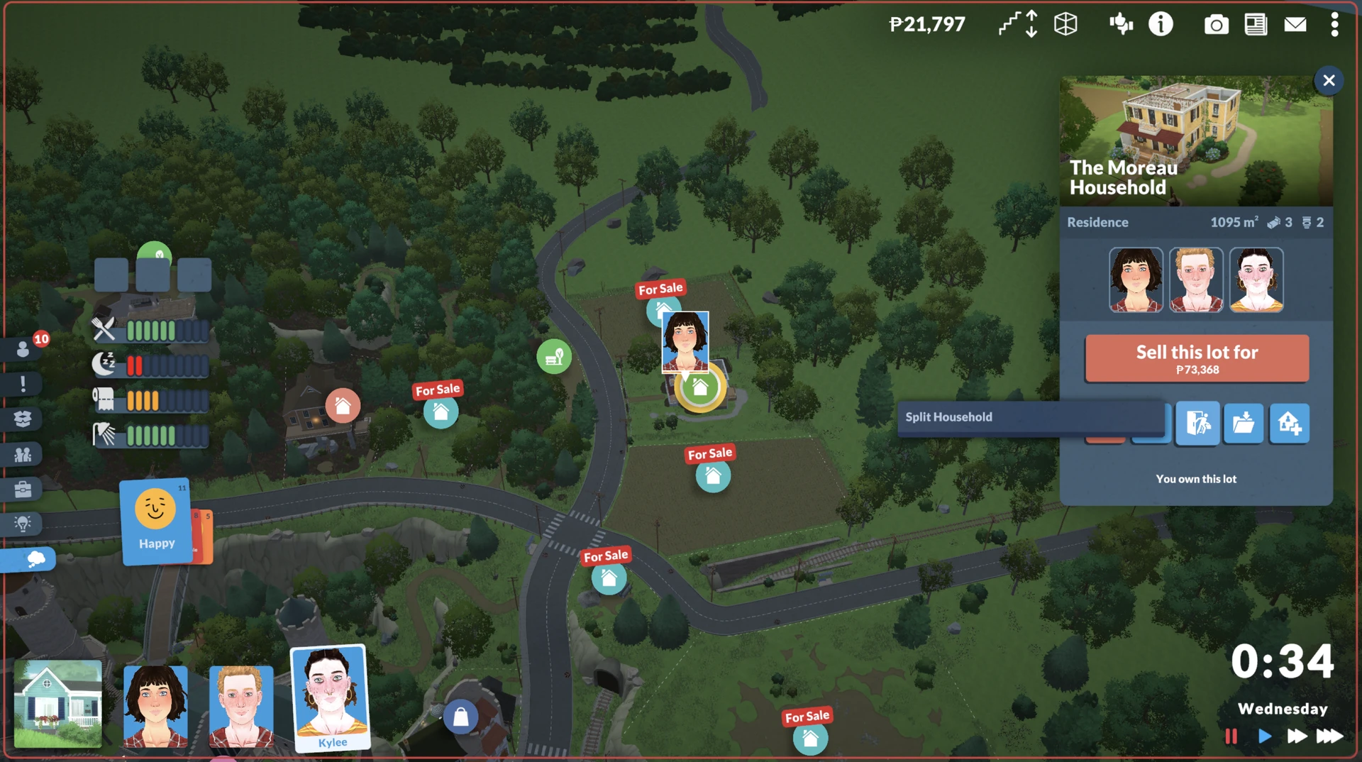 Splitting a household: moving a family member out into a new home in Paralives