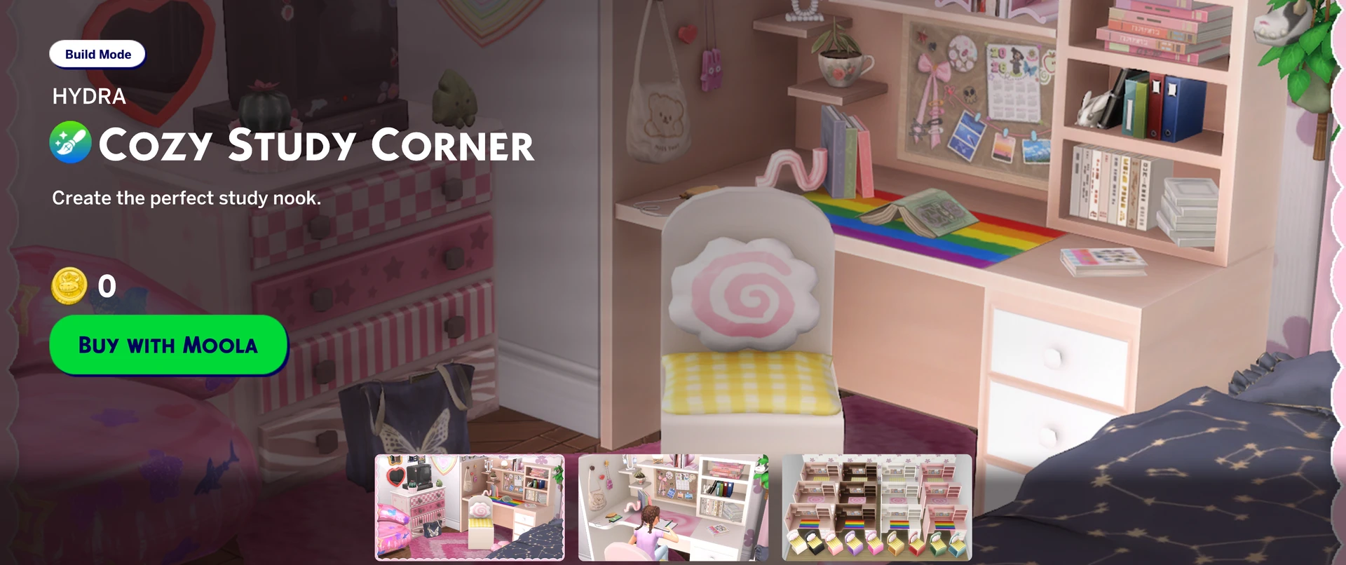 Study corner set by HYDRA with desk, chair, and accessories in Sims 4 Marketplace