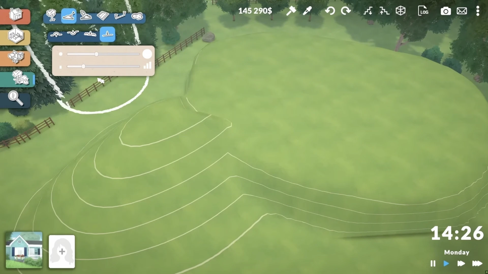 Sculpted terrain examples in Paralives