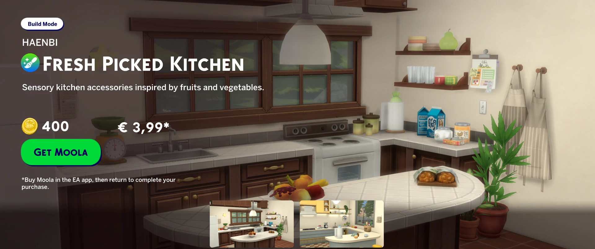 Fresh Picked Kitchen decor set by HAENBI in Sims 4 Marketplace