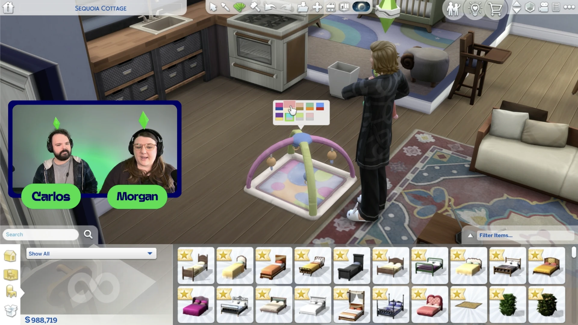 Новый игровой коврик для младенцев в The Sims 4: объект для режима строительства с девятью расцветками