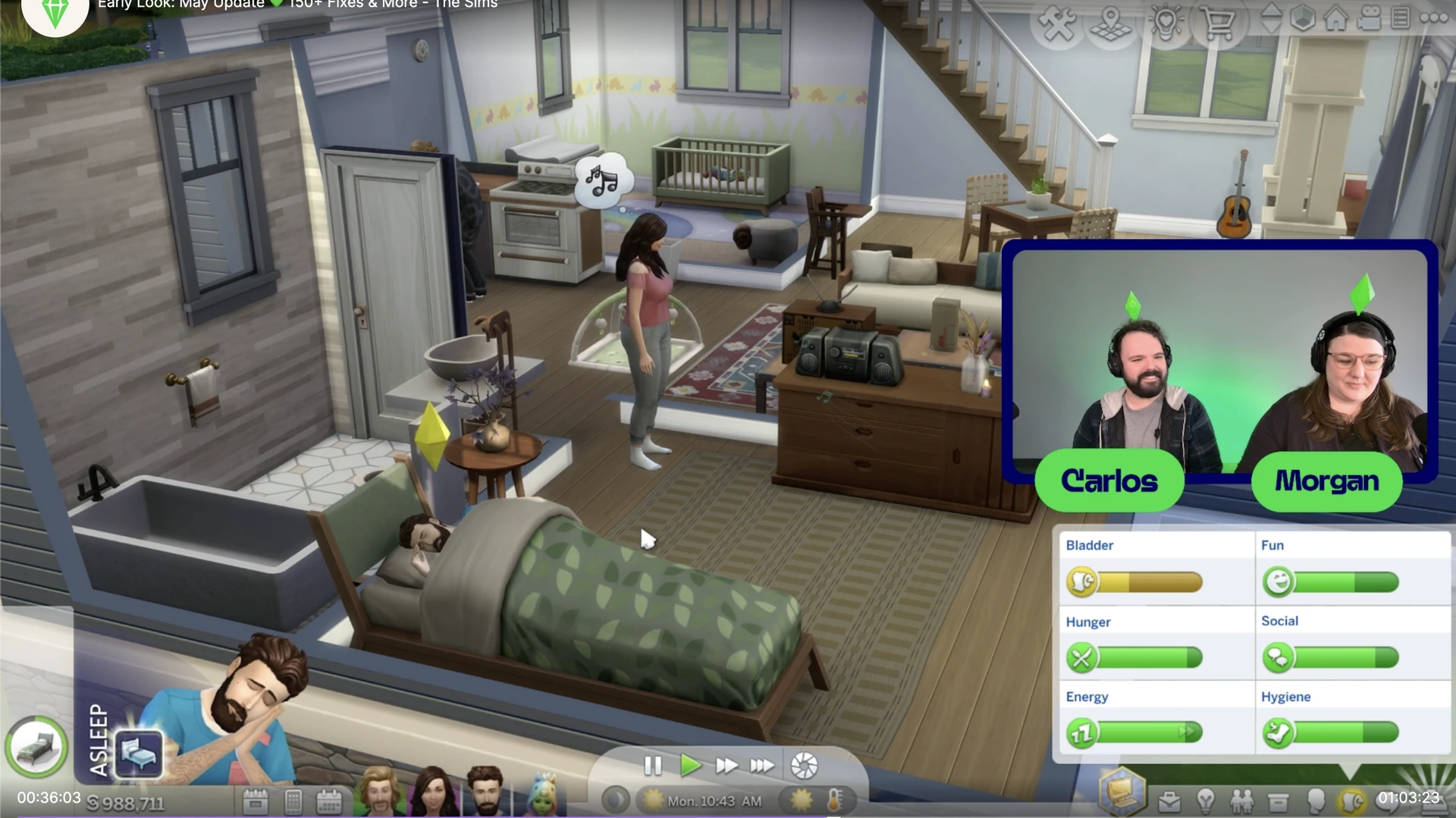 Исправления автономии в The Sims 4: сим выключает шумный телевизор или радио и возвращается спать