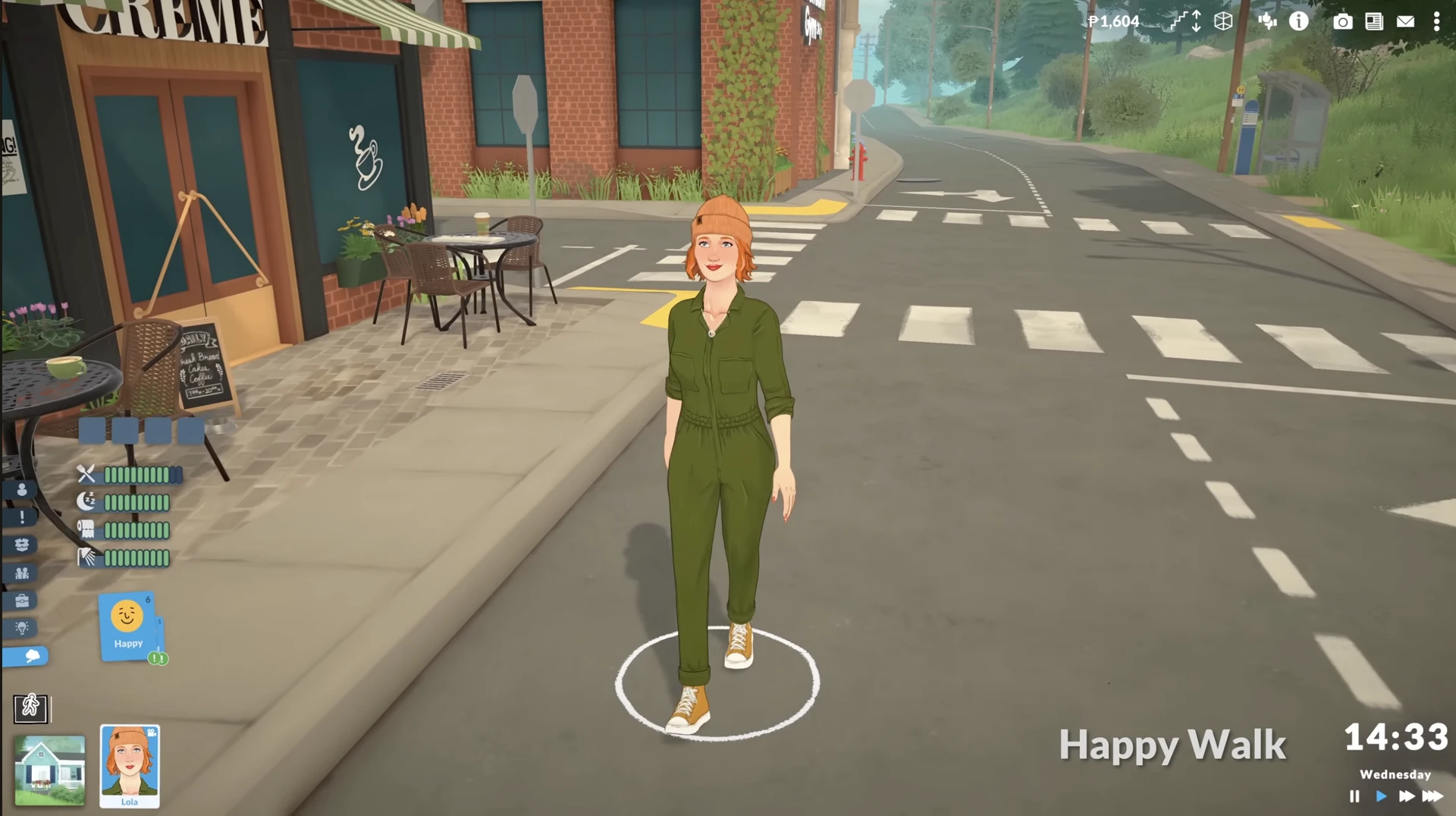 Paralives: счастливая походка — персонаж идёт пружинисто и легко от радости