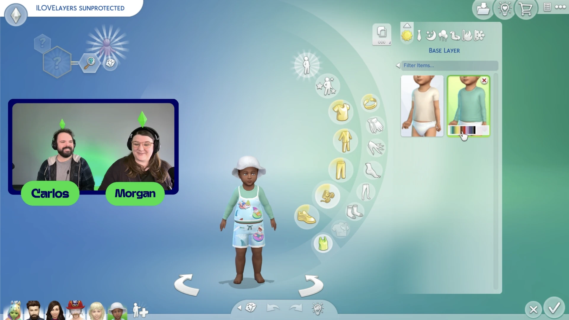 Базовые слои для малышей в The Sims 4: два варианта нижнего слоя под одежду