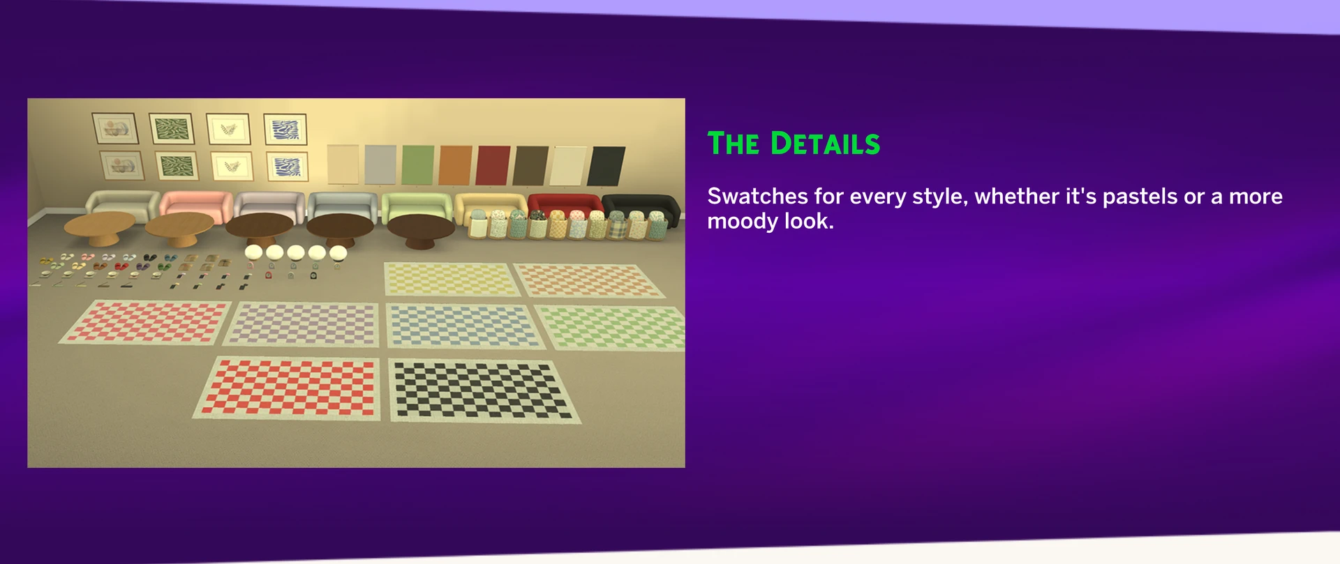 Modern living room setup with furniture from Simonna set by Mechtasims — Marketplace paid set, The Sims 4
