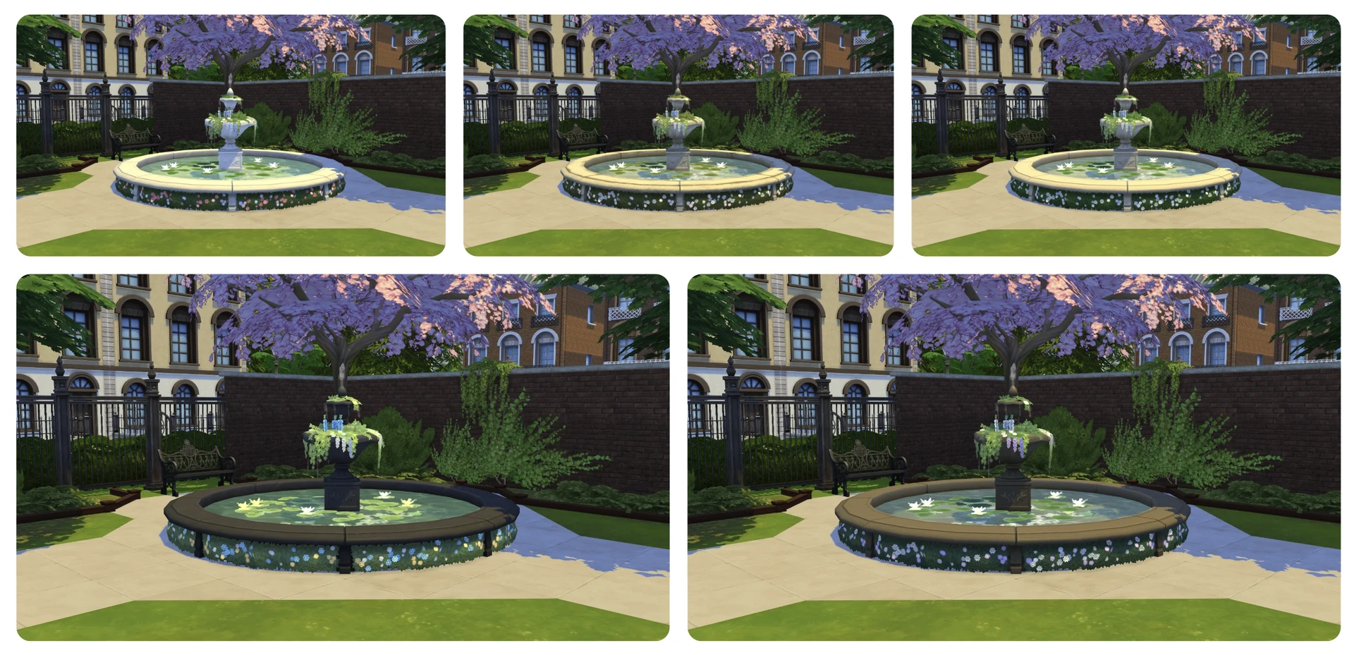 Награда первой недели ивента «Леди Бриджертон» в The Sims 4: фонтан «Шёпот вод» для сада или парка