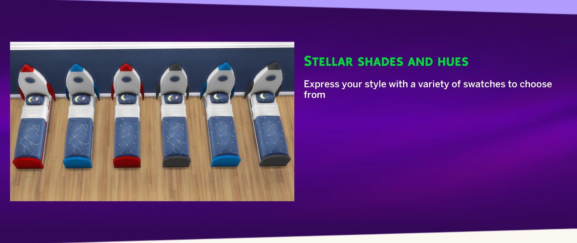 Different color variants of the rocket-shaped bed by AlexCroft