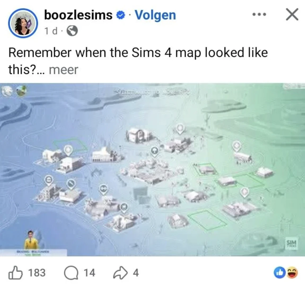 Ранний скриншот карты The Sims 4 (2014): вид мира на этапе предпроизводства и обсуждение Titanopolis