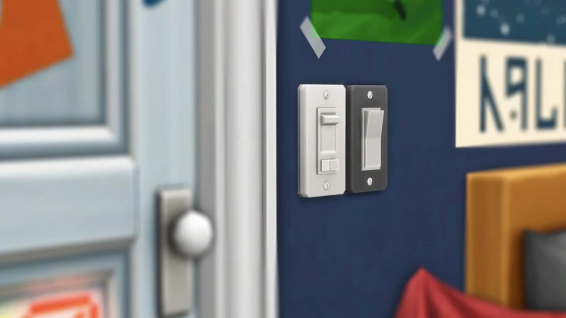 North American Power Set by SixamCC — switches and outlets used in an interior build for added realism (screenshot)