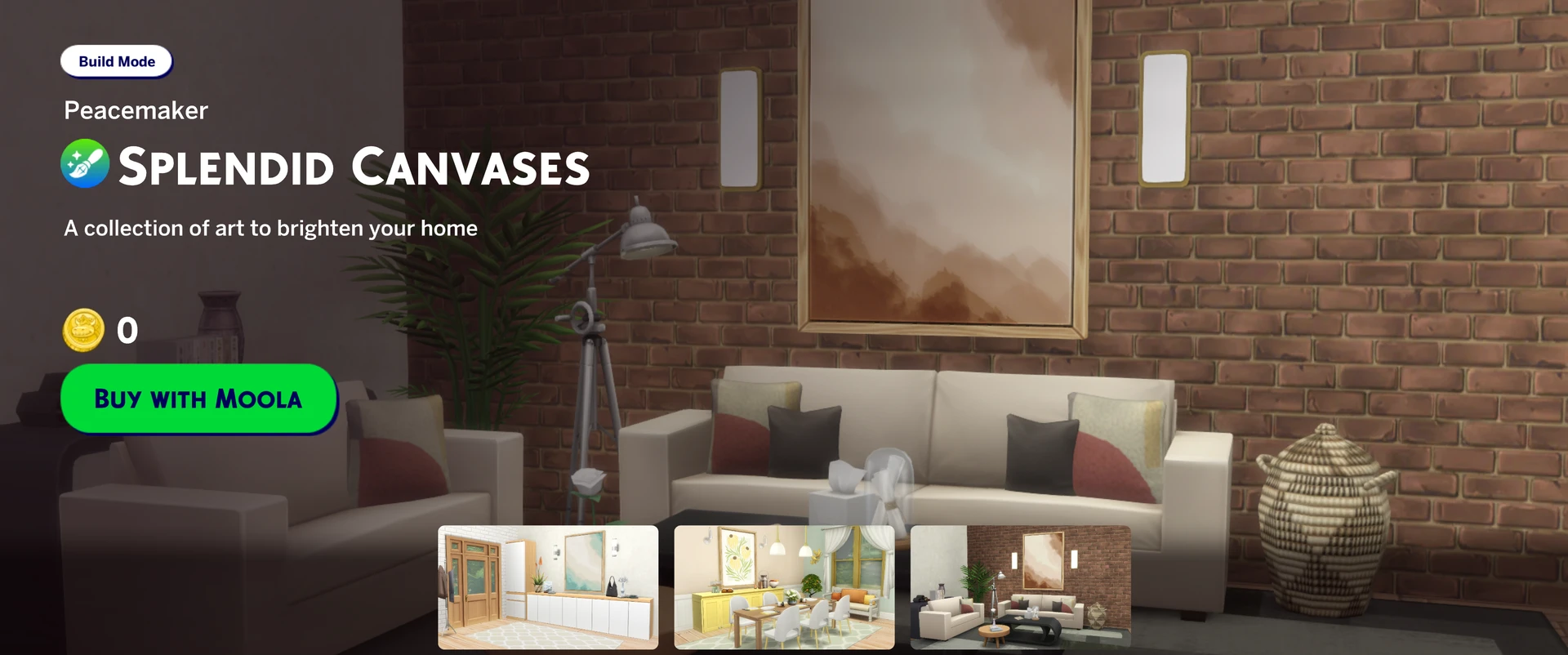 Splendid Canvases wall art collection by Peacemaker for Sims 4