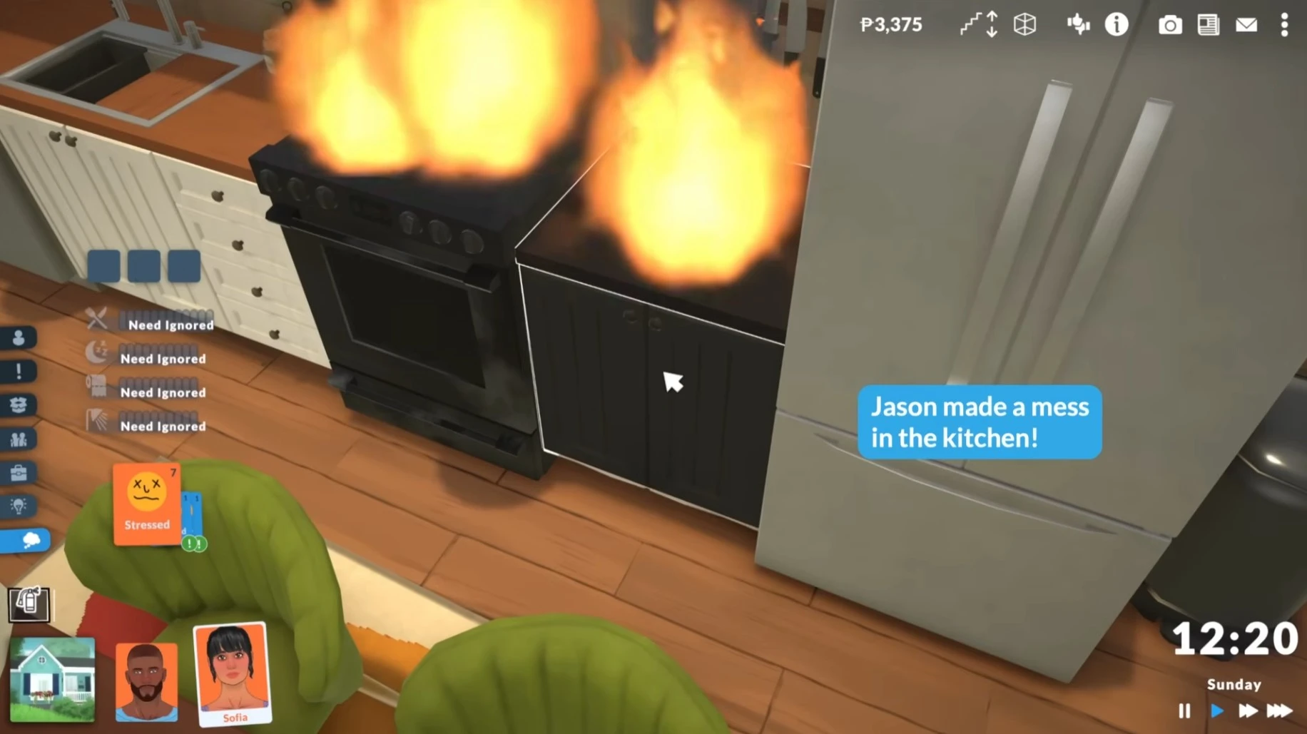 Опасность и стресс в Paralives: нарастающая музыка во время угрозы и отдельная грустная тема после пожара