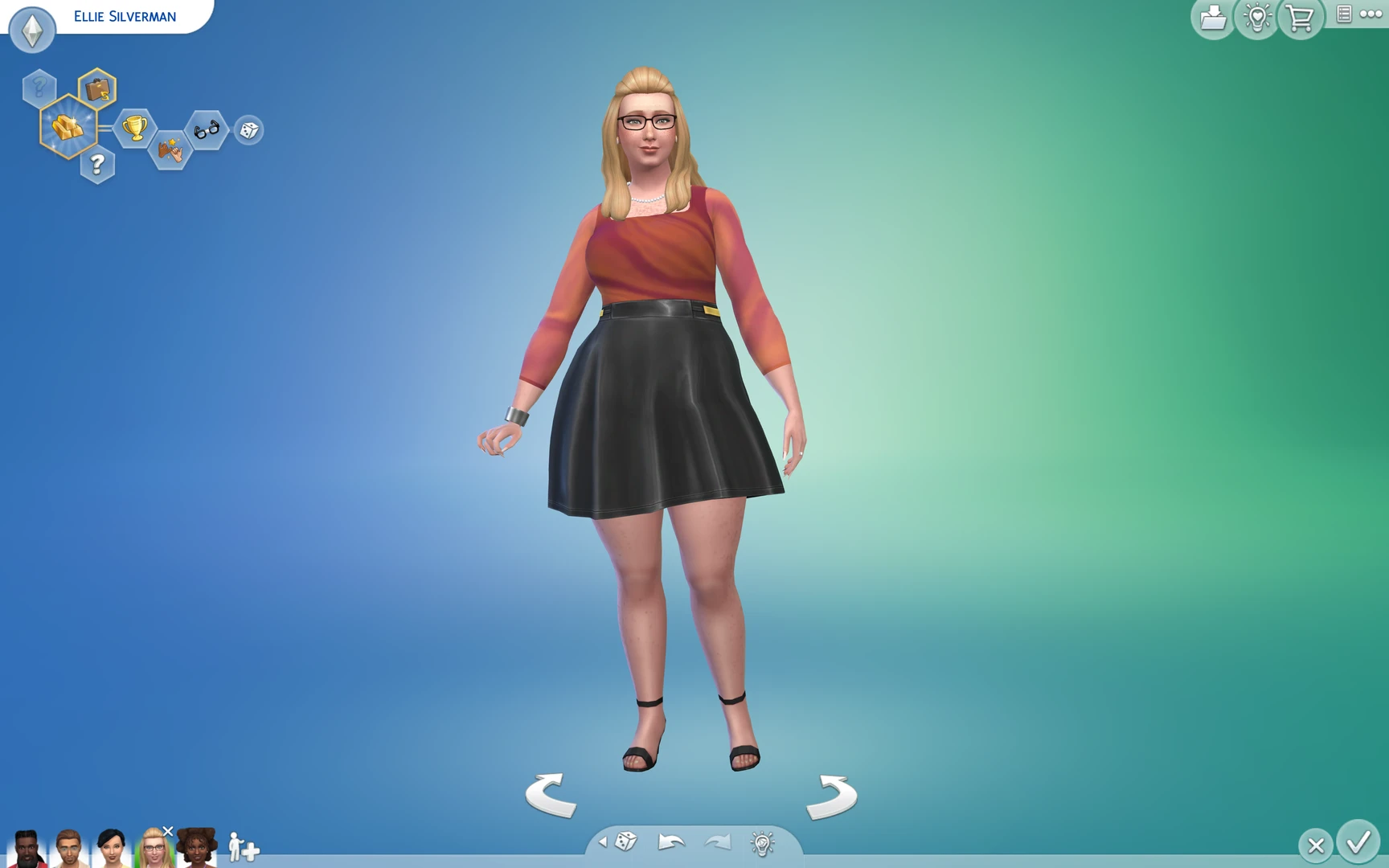 Feminine short dress: part of new free CAS clothing in The Sims 4 patch 1.127.41.1030
