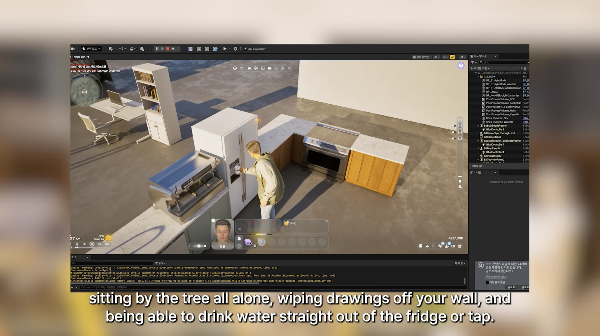 InZOI: новое взаимодействие — пить воду из крана или холодильника (скриншот)