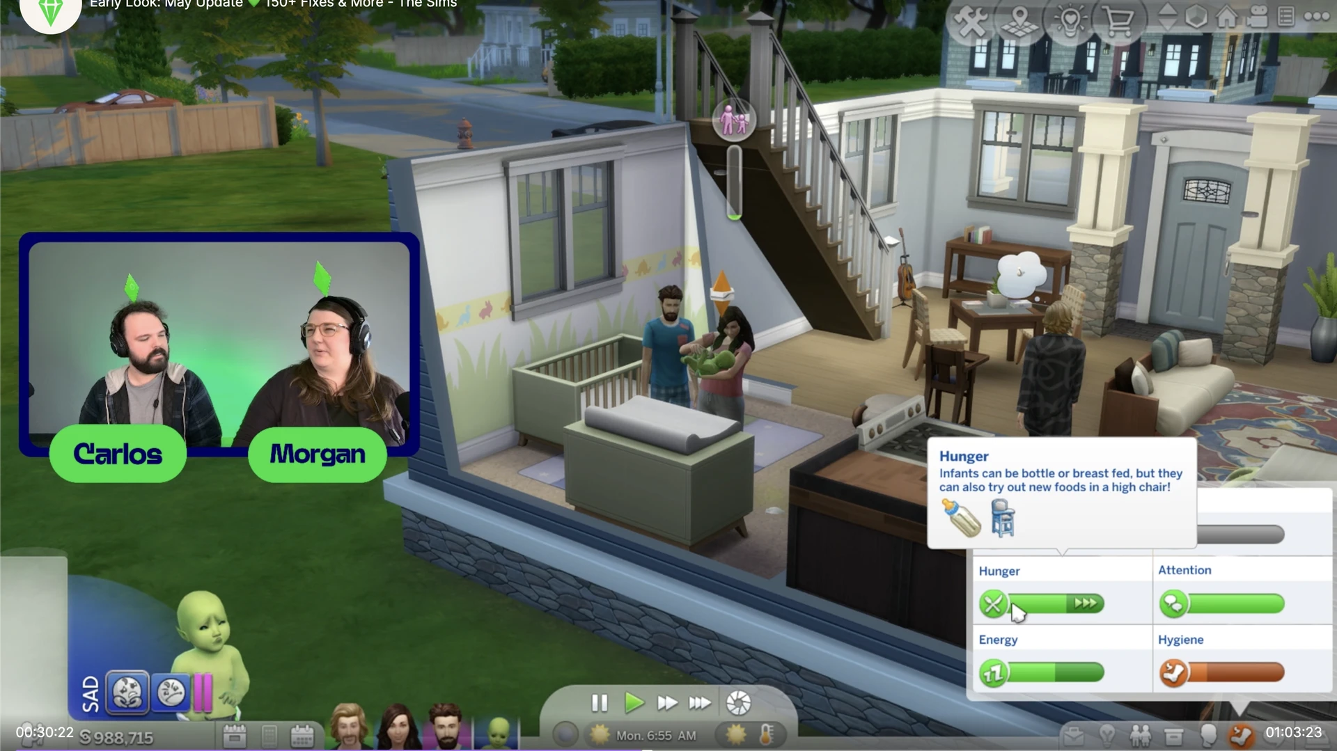Смена подгузника младенцу в The Sims 4 после обновления: действие выполняется быстрее и стабильнее
