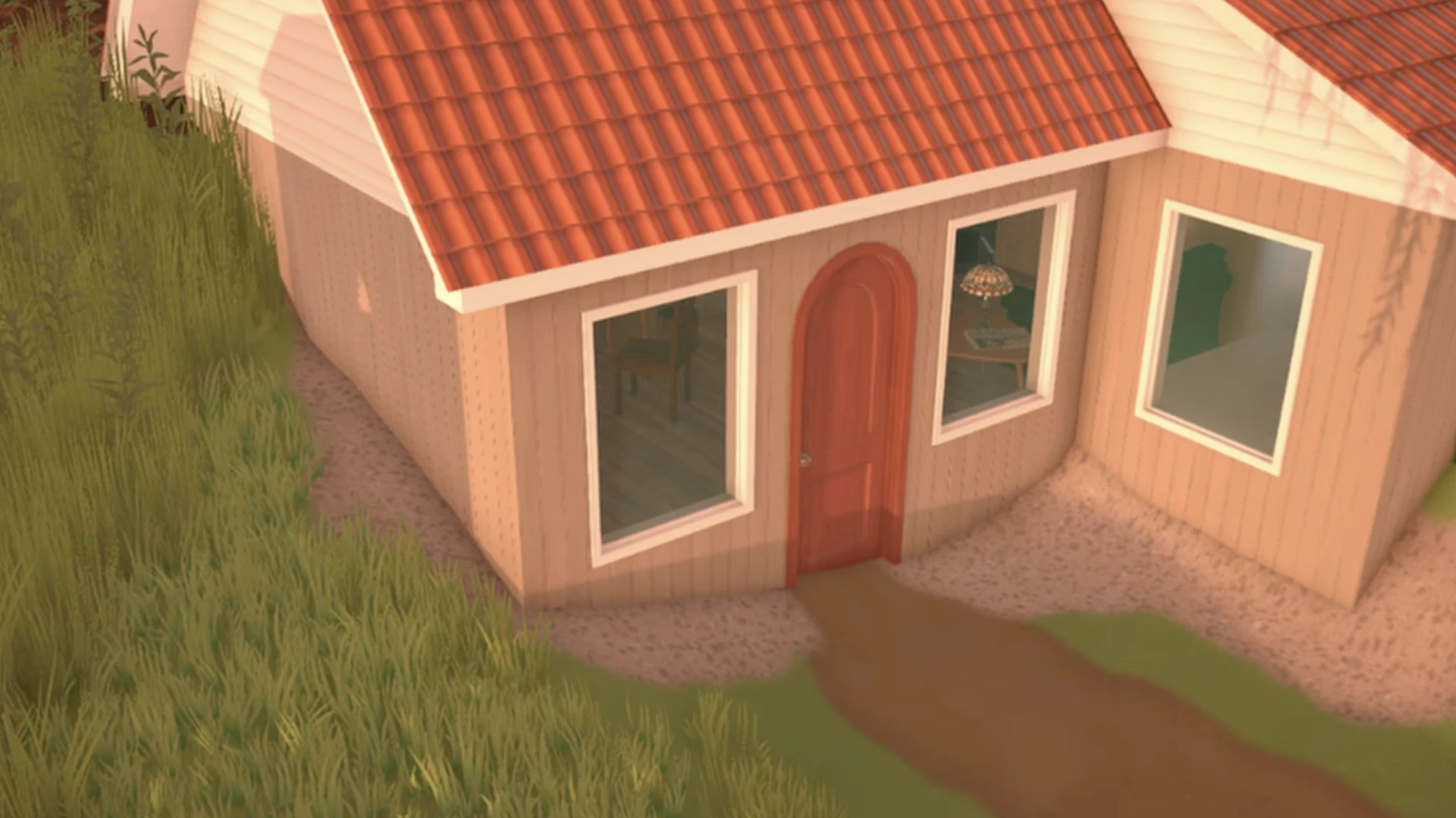 Semi-underground house with edited landscape in Paralives
