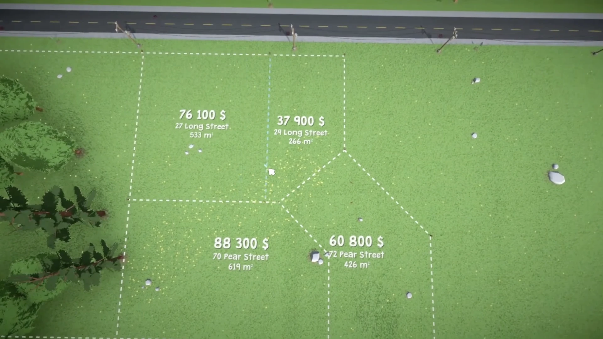 Different lot shapes on the map in Paralives